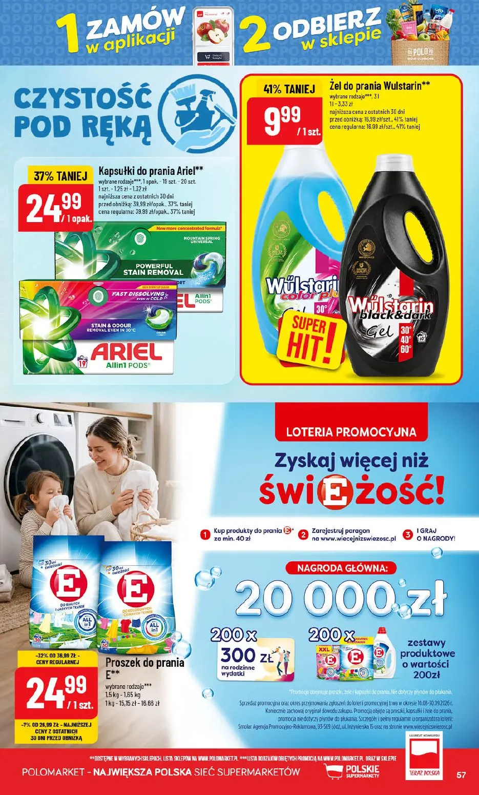 POLOmarket gazetka, strona 57 z 72 — Kapsułki do prania Ariel, Proszek do prania E, Żel do prania Wulstarin