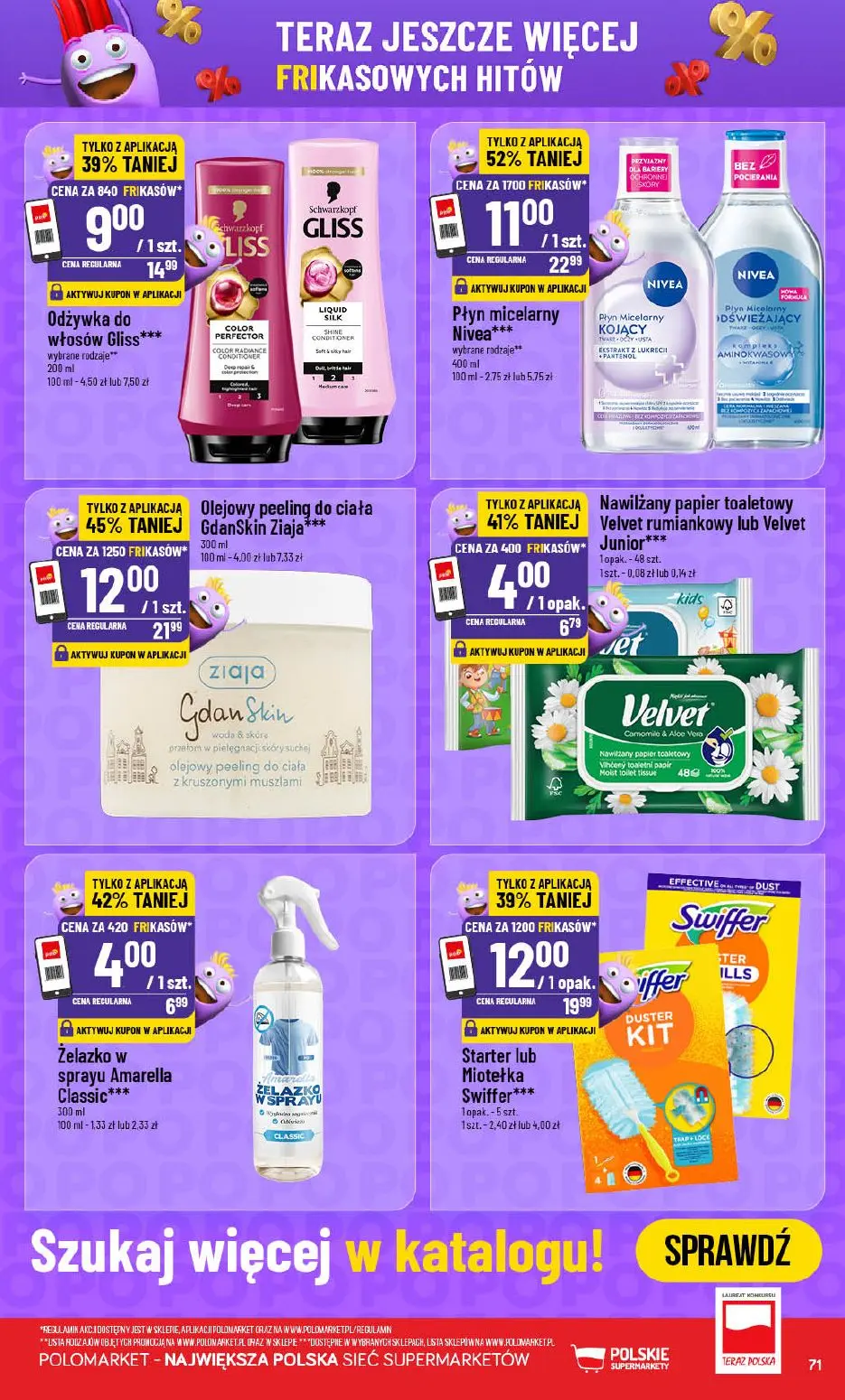 POLOmarket gazetka, strona 71 z 72 — Płyn micelarny Nivea***, Olejowy peeling do ciała GdanSkin Ziaja***, Starter lub Mioteł…