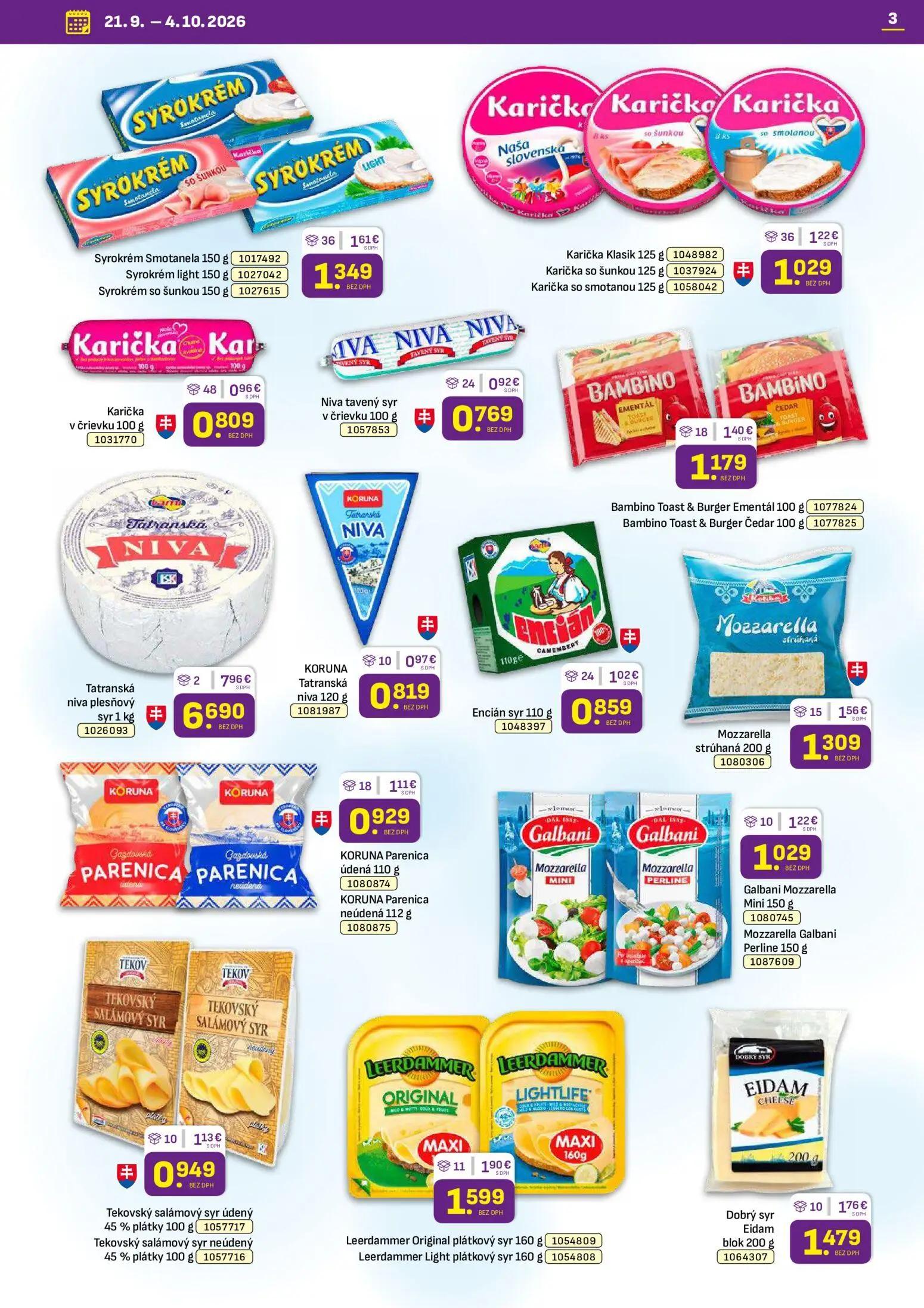 Libex leták, strana 3 z 36 — Syrokrém Smotanela 150 g, Syrokrém light 150 g, Syrokrém so šunkou 150 g