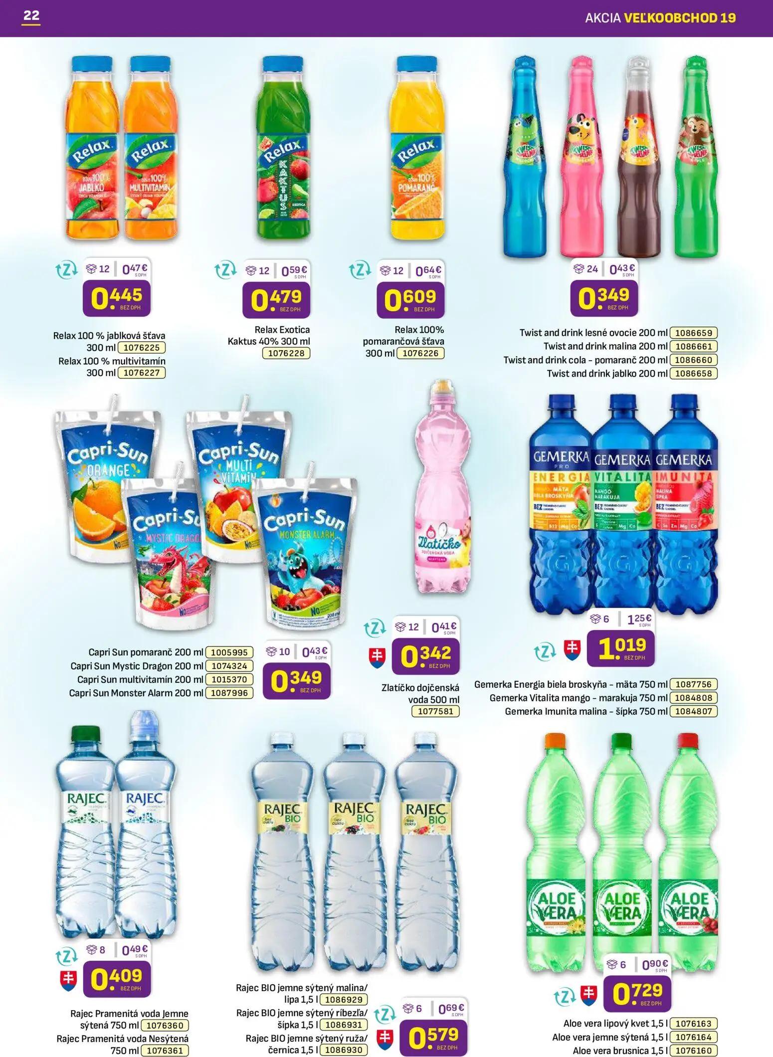 Libex leták, strana 22 z 36 — Gemerka Energia biela broskyňa - mäta, Gemerka Vitalita mango - marakuja, Gemerka Imunita mali…