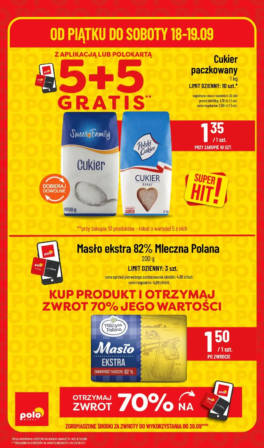 POLOmarket gazetka, strona 2 z 4 — Masło ekstra 82% Mleczna Polana, Cukier paczkowany