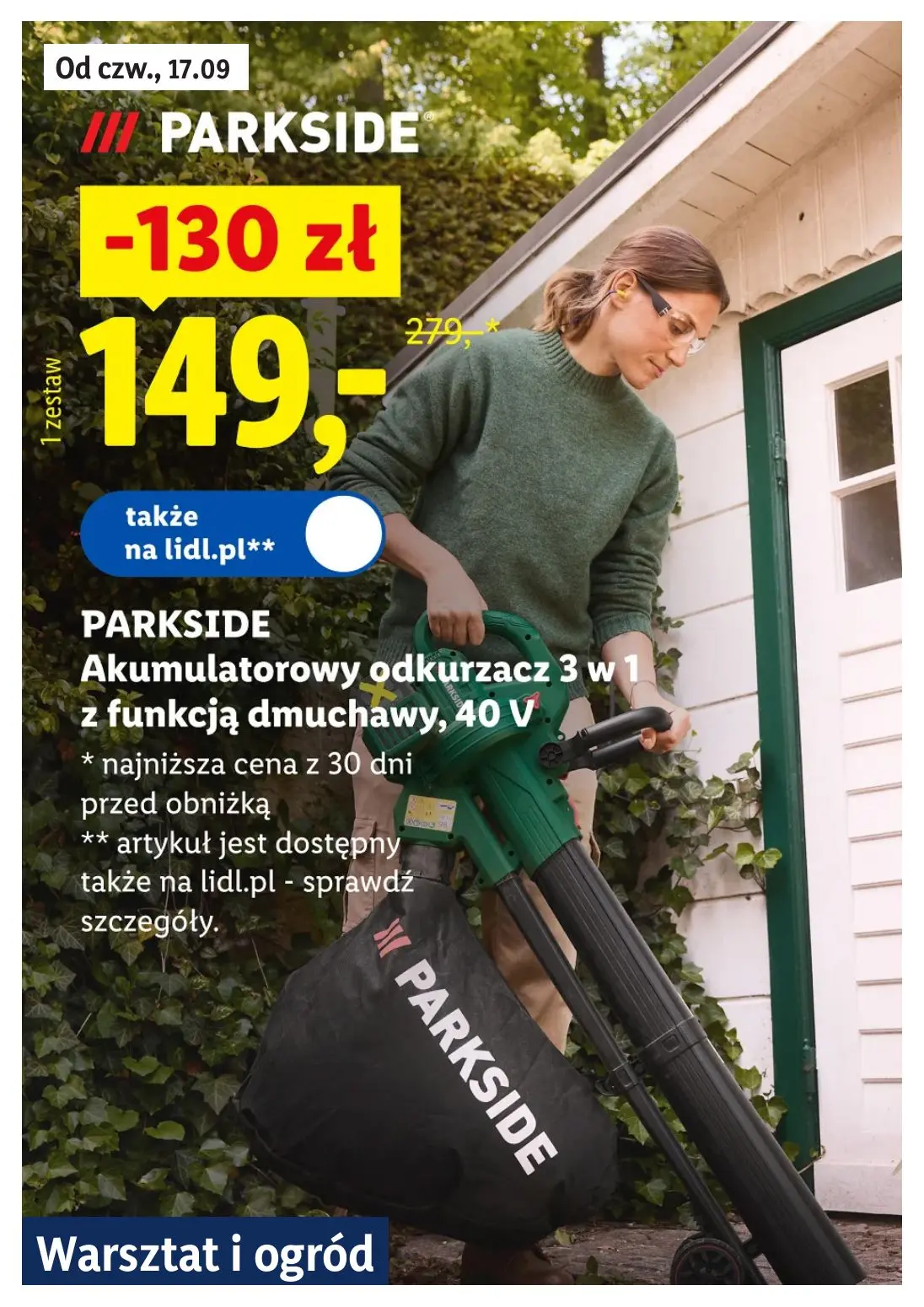 Lidl gazetka, strona 11 z 28 — PARKSIDE Akumulatorowy odkurzacz 3 w 1 z funkcją dmuchawy, 40 V