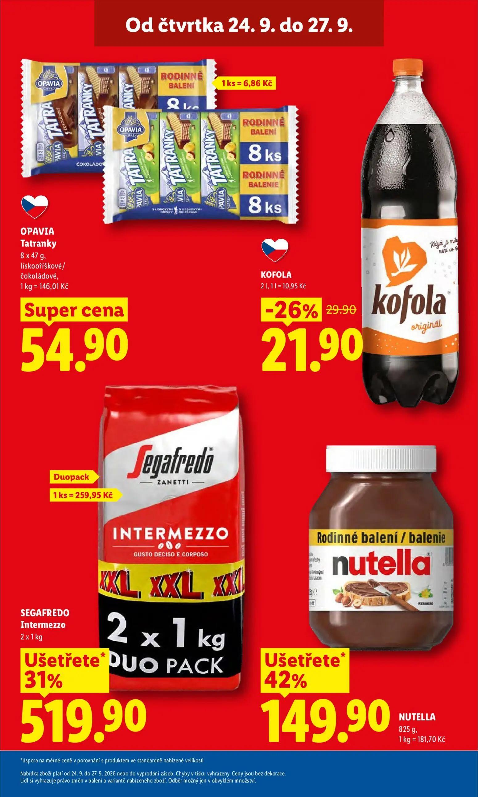 Lidl leták, strana 3 z 47 — SEGAFREDO Intermezzo, NUTELLA, KOFOLA