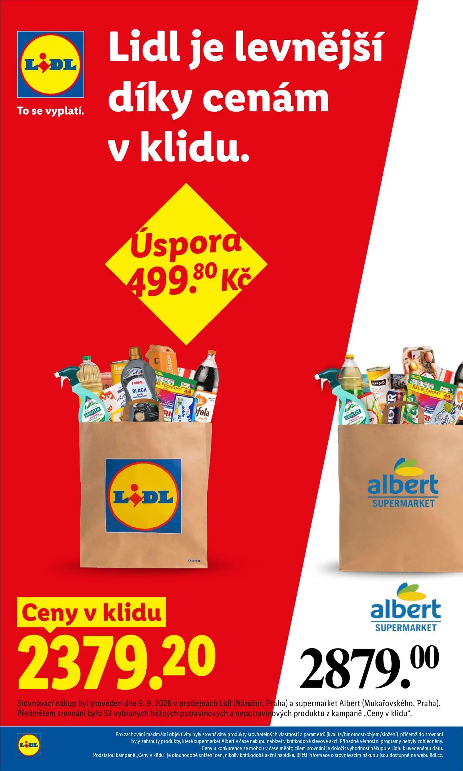 Lidl leták, strana 4 z 47 — Srovnávací nákup Lidl, Srovnávací nákup Albert