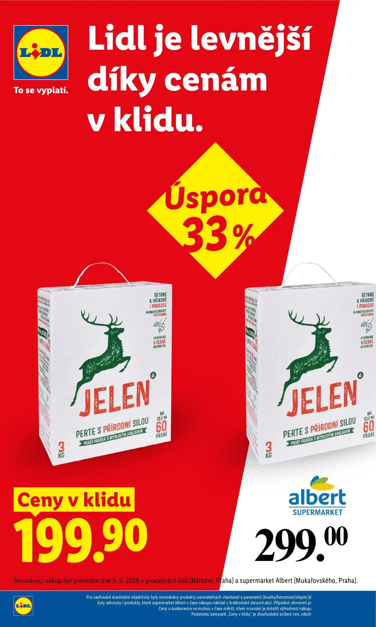 Lidl leták, strana 5 z 50 — JELEN PERTE S PŘÍRODNÍ SILOU PRACÍ PRÁŠEK S MYDLOVÝM ZÁKLADEM