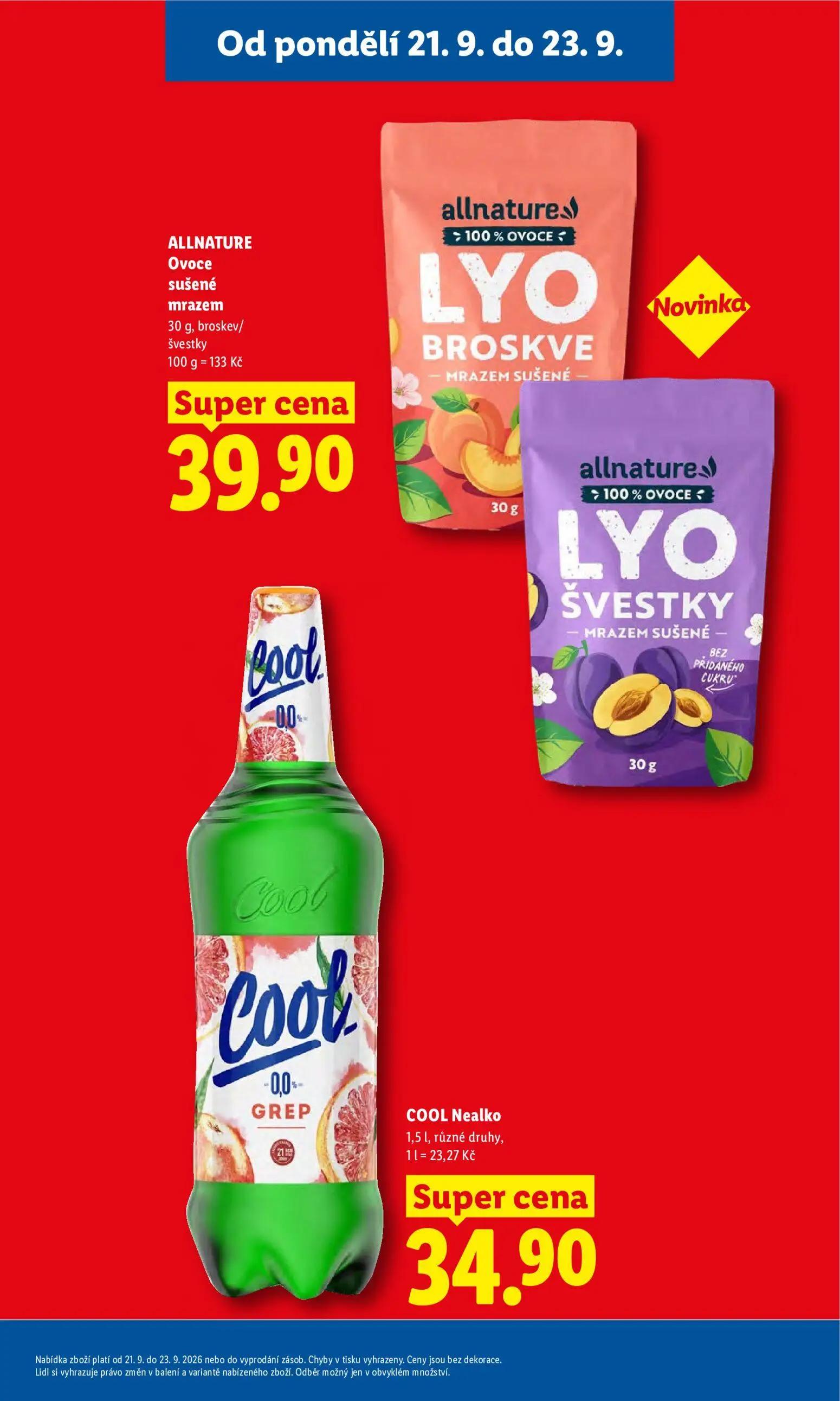 Lidl leták, strana 11 z 50 — ALLNATURE Ovoce sušené mrazem, COOL Nealko