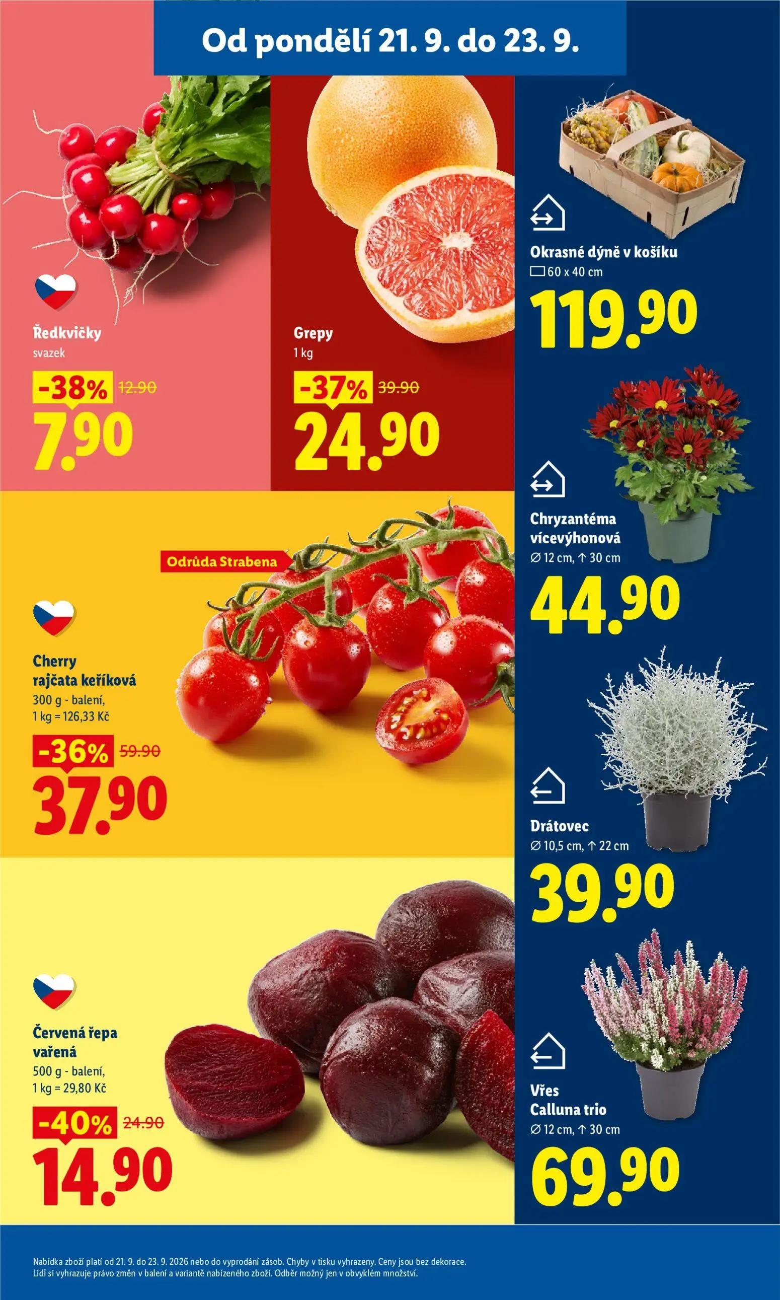 Lidl leták, strana 15 z 50 — Cherry rajčata keříková, Grepy, Červená řepa vařená