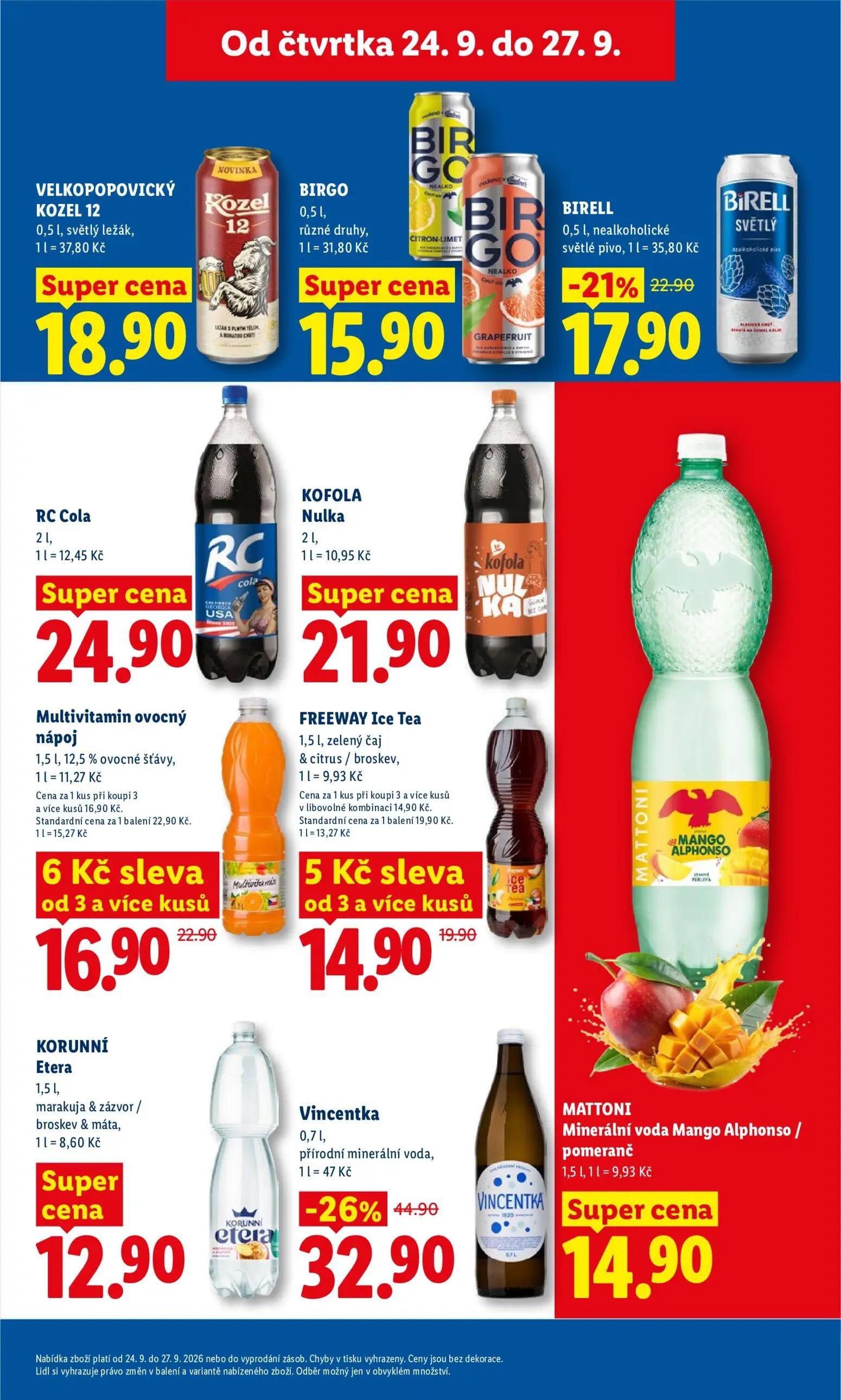 Lidl leták, strana 25 z 47 — Vincentka, Multivitamin ovocný nápoj, BIRELL SVĚTLÝ