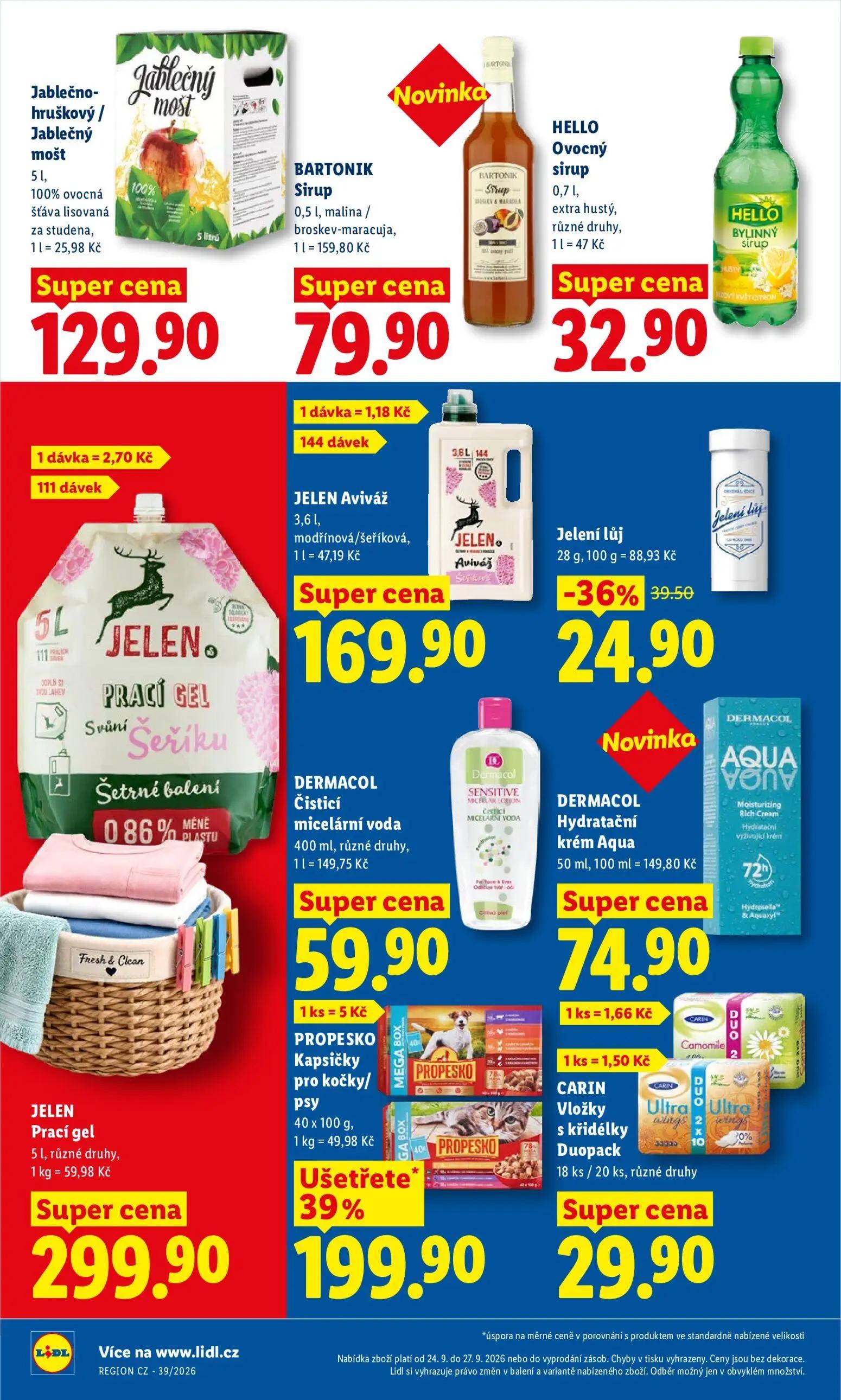 Lidl leták, strana 26 z 47 — PROPESKO Kapsičky pro kočky/psy, Jelení lůj, Jablečno-hruškový/ Jablečný mošt