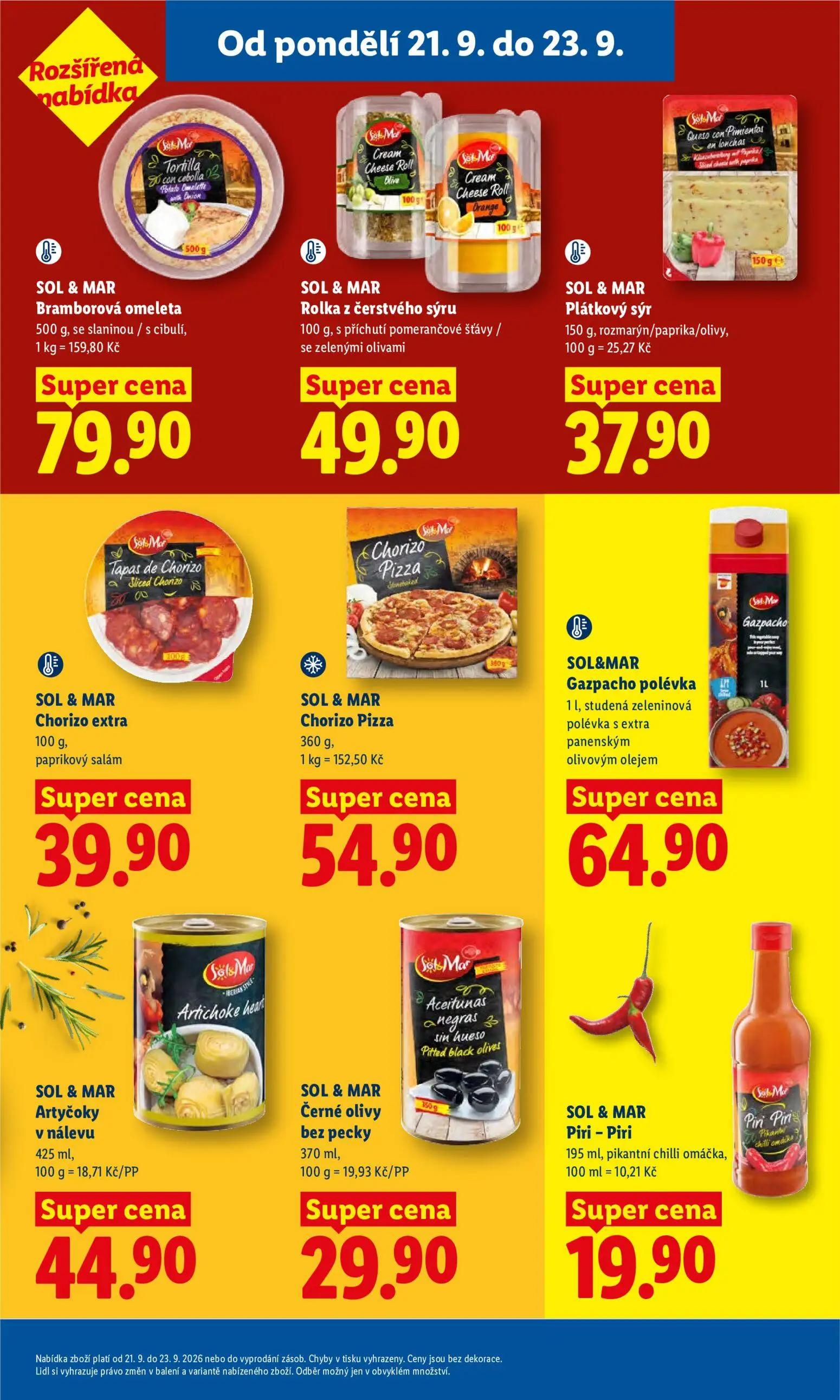 Lidl leták, strana 27 z 50 — Bramborová omeleta, Rolka z čerstvého sýru s příchutí pomerančové šťávy / se zelenými olivami, …