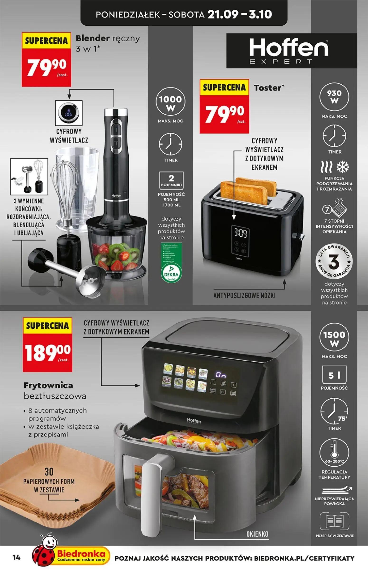 Biedronka gazetka, strona 14 z 44 — Blender ręczny 3 w 1, Toster, Frytownica beztłuszczowa