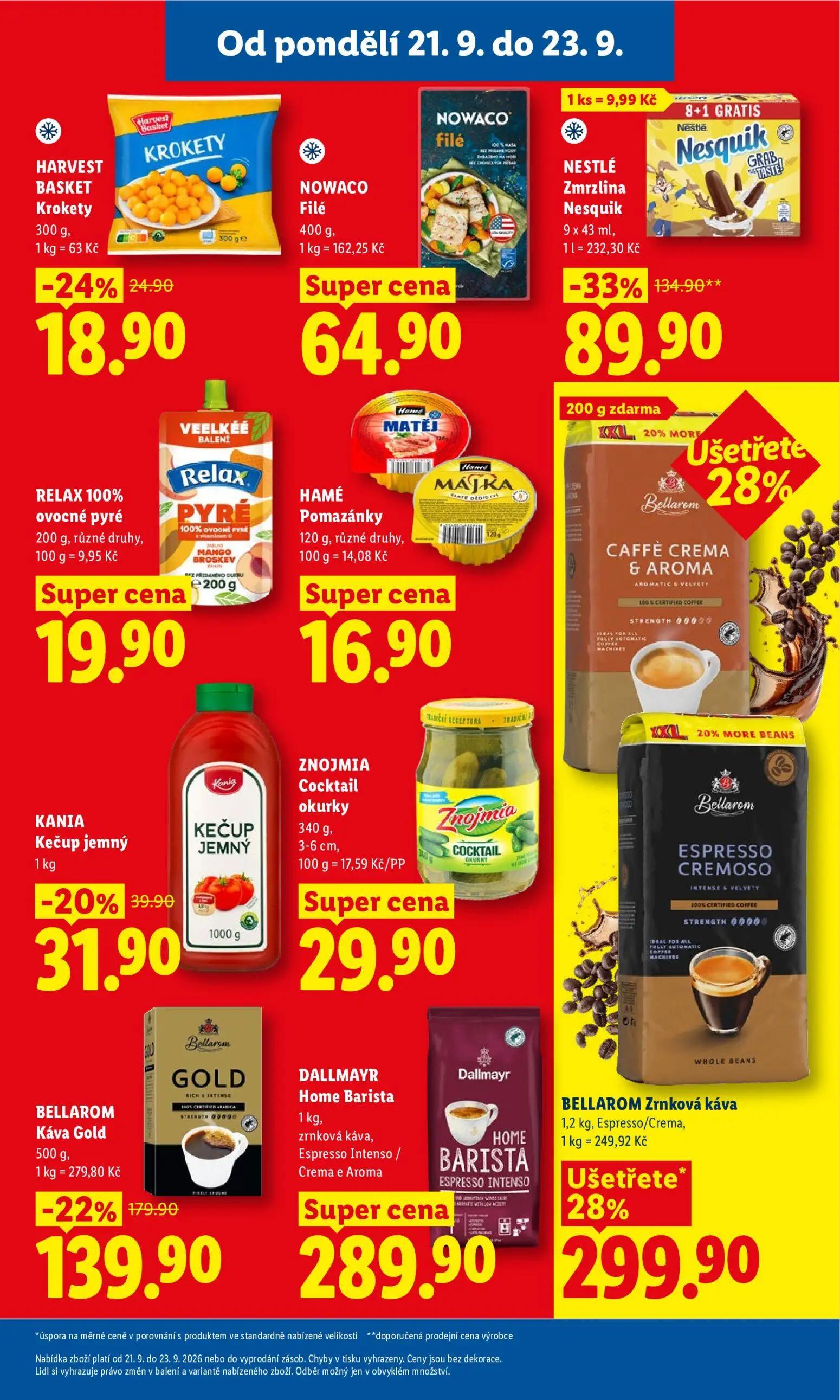 Lidl leták, strana 31 z 50 — Bellarom Caffè Crema & Aroma, Bellarom Espresso Cremoso, NESTLÉ Zmrzlina Nesquik