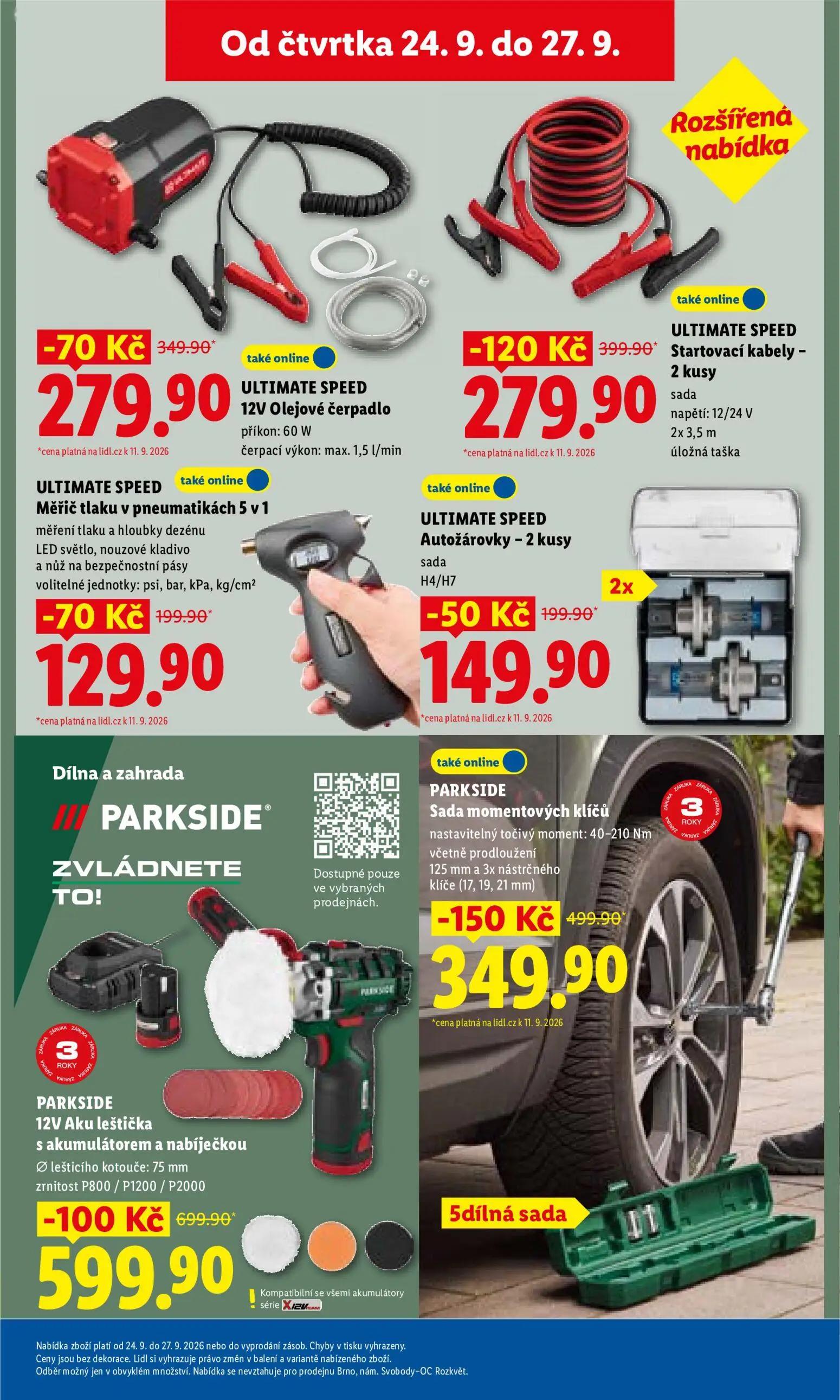 Lidl leták, strana 33 z 47 — PARKSIDE Sada momentových klíčů, ULTIMATE SPEED Startovací kabely - 2 kusy, PARKSIDE 12V Aku le…