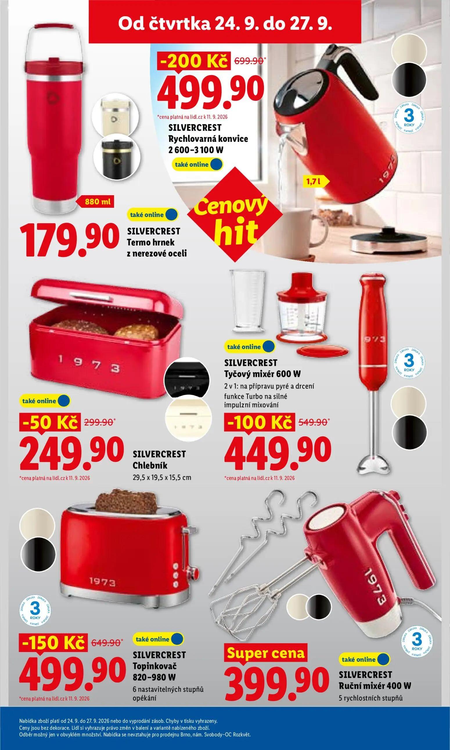 Lidl leták, strana 37 z 47 — SILVERCREST Rychlovarná konvice, SILVERCREST Topinkovač, SILVERCREST Tyčový mixér 600 W