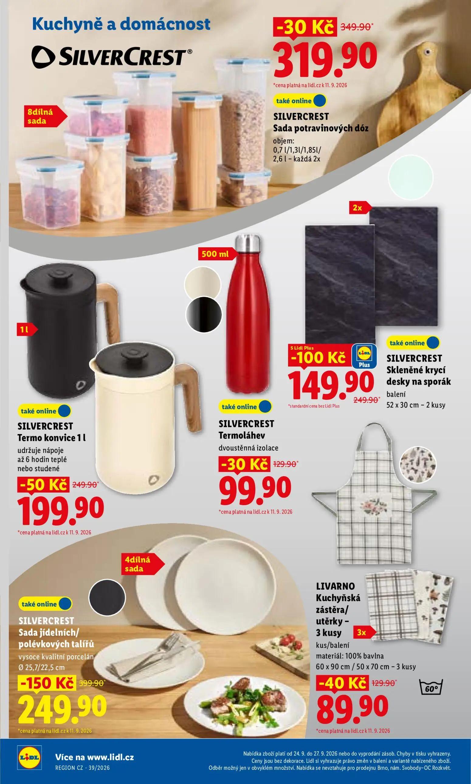 Lidl leták, strana 38 z 47 — SILVERCREST Sada jídelních/polévkových talířů, SILVERCREST Skleněné krycí desky na sporák, SILV…