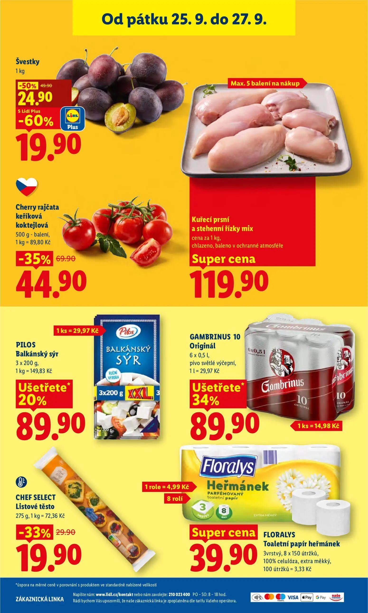 Lidl leták, strana 41 z 47 — GAMBRINUS 10 Originál, Švestky, Cherry rajčata keříková koktejlová
