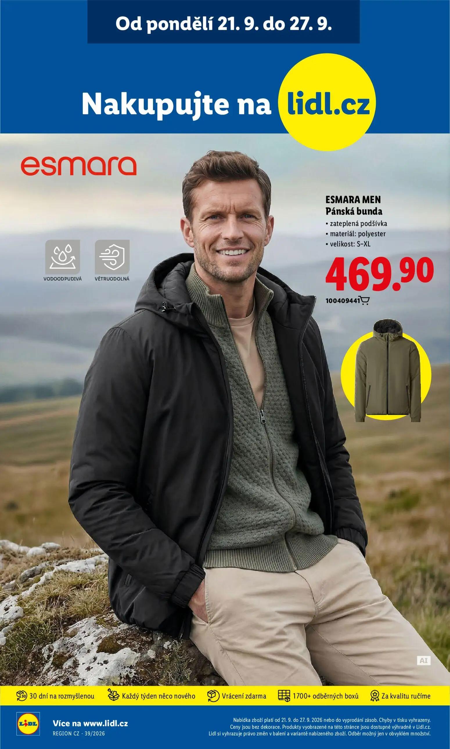 Lidl leták, strana 44 z 47 — ESMARA MEN Pánská bunda