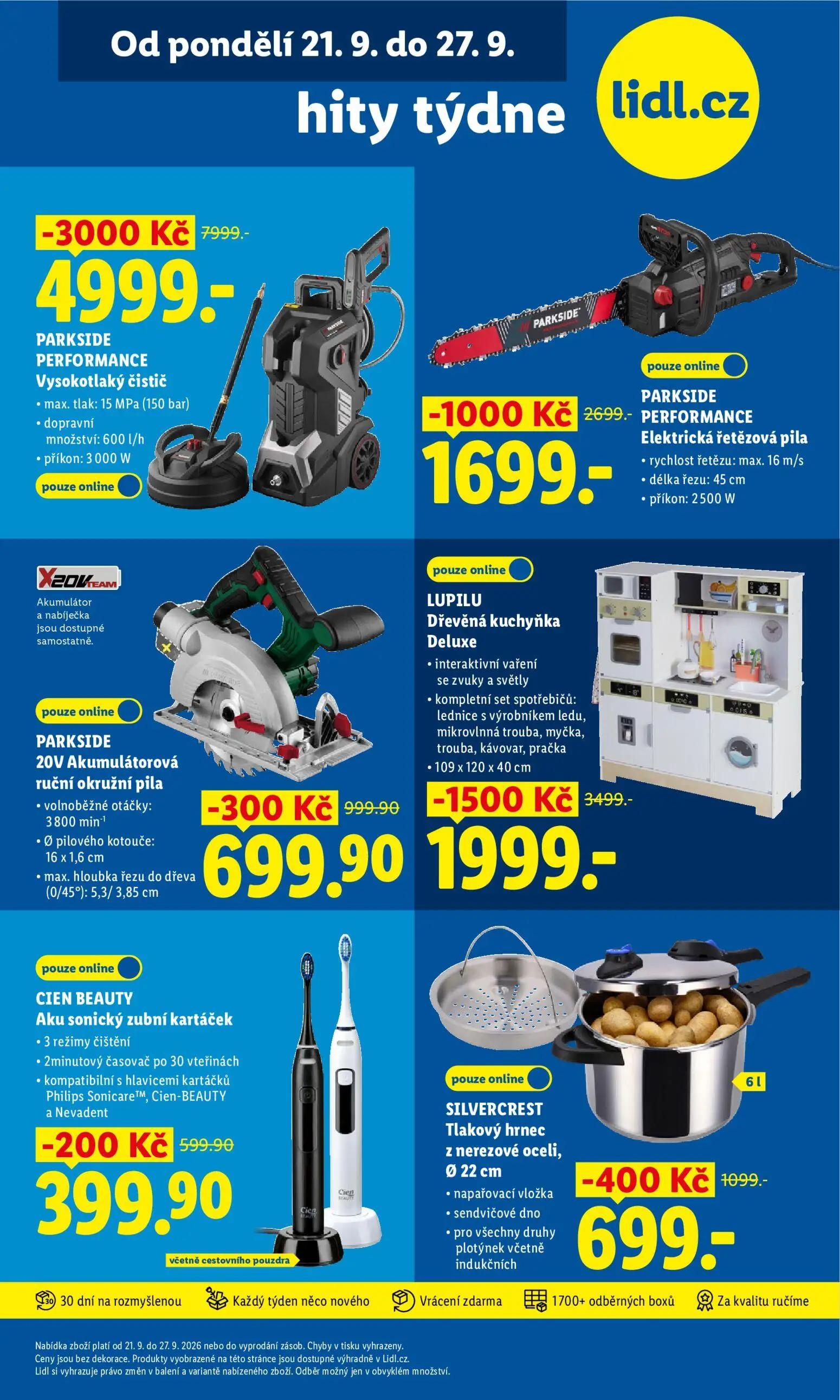 Lidl leták, strana 45 z 50 — PARKSIDE PERFORMANCE Vysokotlaký čistič, LUPILU Dřevěná kuchyňka Deluxe, PARKSIDE PERFORMANCE E…