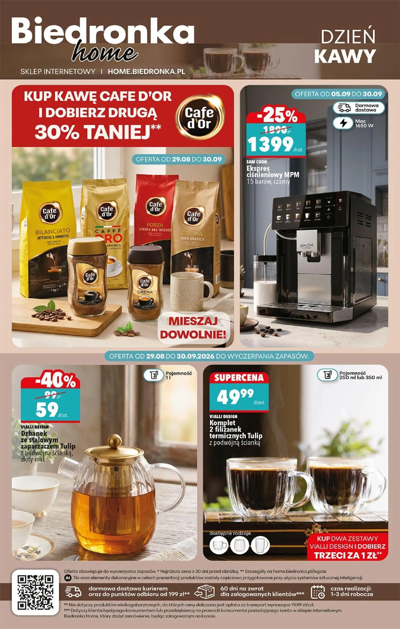 Biedronka gazetka, strona 42 z 44 — SAM COOK Ekspres ciśnieniowy MPM 15 barów, czarny, Dzbanek ze stalowym zaparzaczem Tulip…