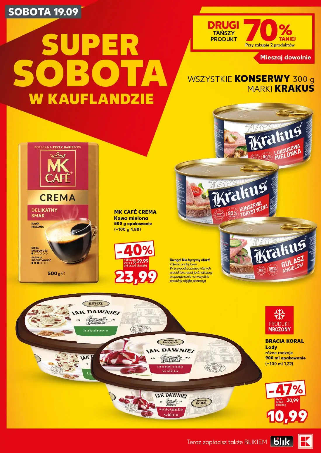Kaufland gazetka, strona 2 z 28 — MK CAFÉ CREMA Kawa mielona, BRACIA KORAL Lody