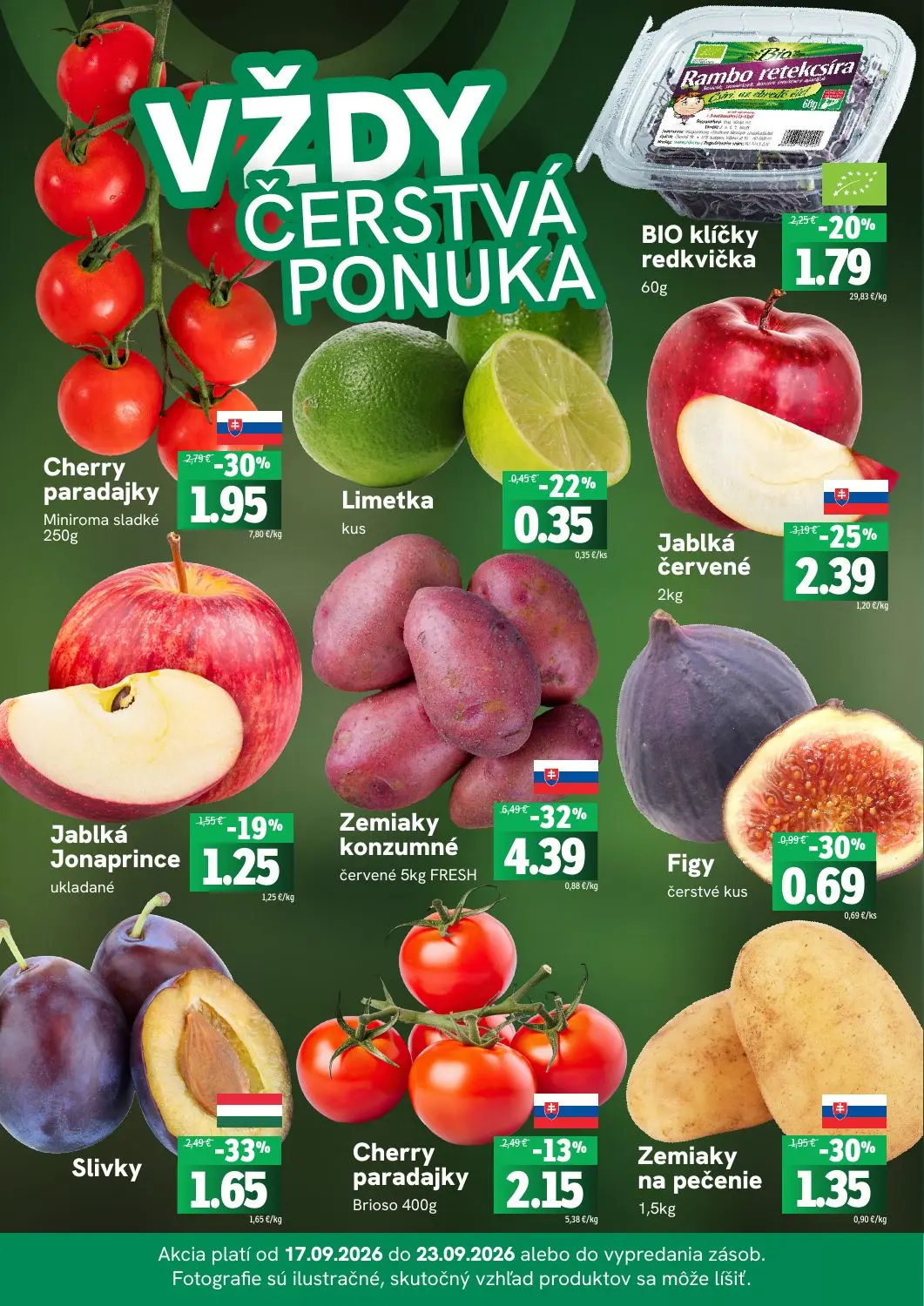 Fresh leták, strana 3 z 4 — Zemiaky konzumné, Cherry paradajky, Slivky
