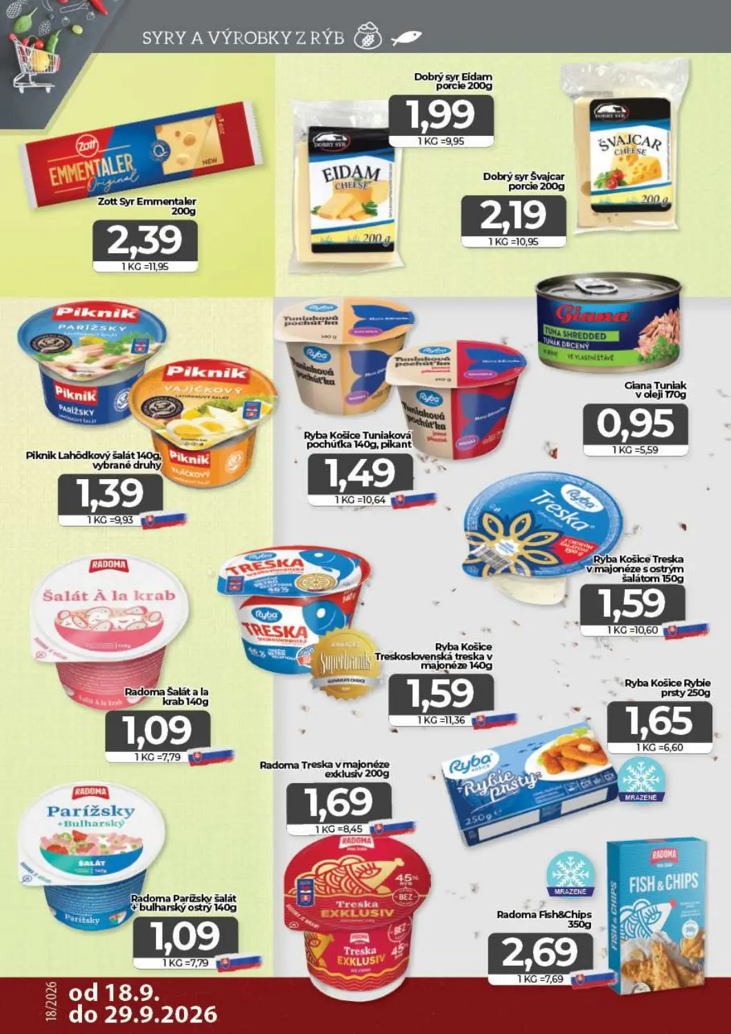 Cba Komfos leták, strana 6 z 16 — Zott Syr Emmentaler, Dobrý syr Eidam porcie, Dobrý syr Švajcar porcie