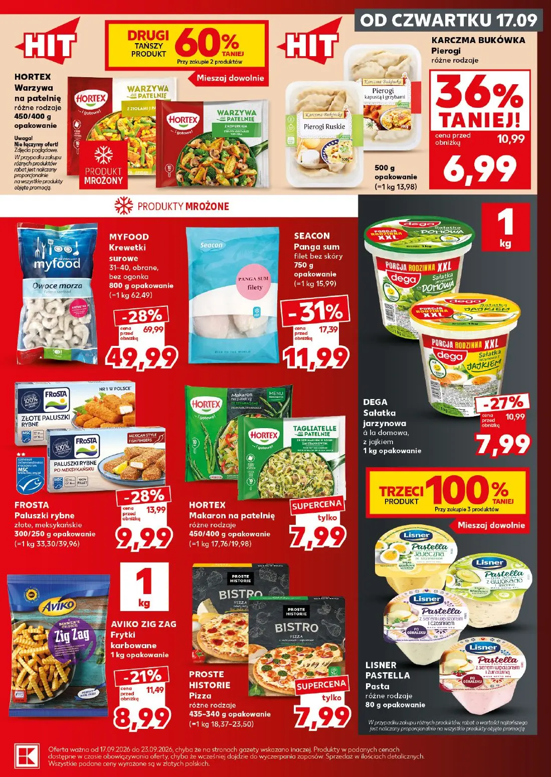 Kaufland gazetka, strona 15 z 28 — Krewetki surowe, Panga sum filet bez skóry, Pierogi
