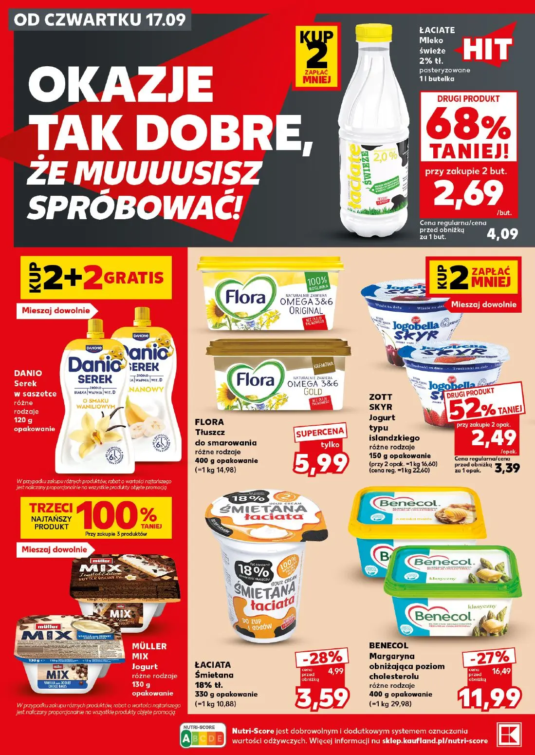 Kaufland gazetka, strona 16 z 28 — BENECOL Margaryna obniżająca poziom cholesterolu, ŁACIATE Mleko świeże 2% tł. pasteryzowa…
