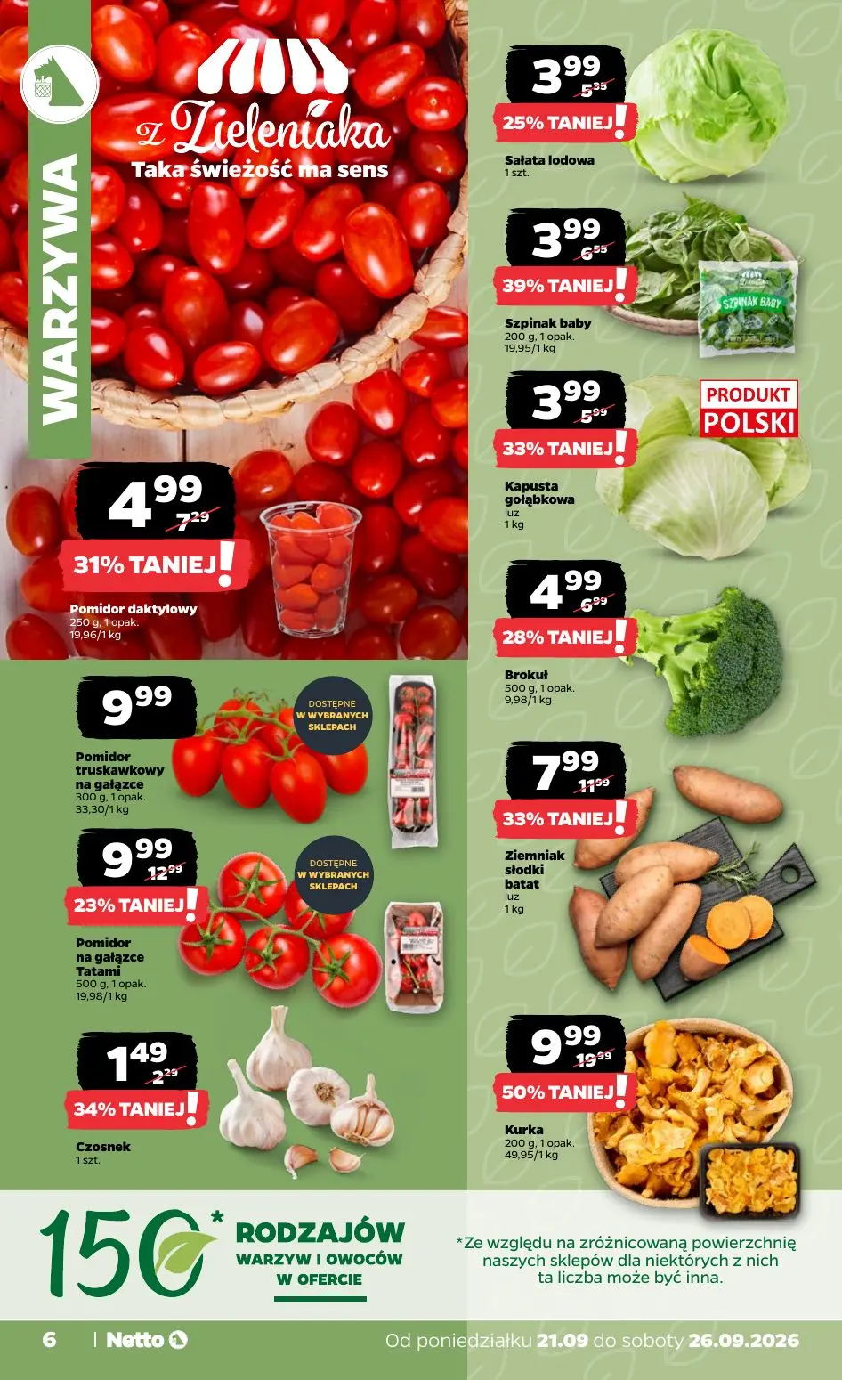 NETTO gazetka, strona 6 z 44 — Kurka, Ziemniak słodki batat, Pomidor na gałązce Tatami