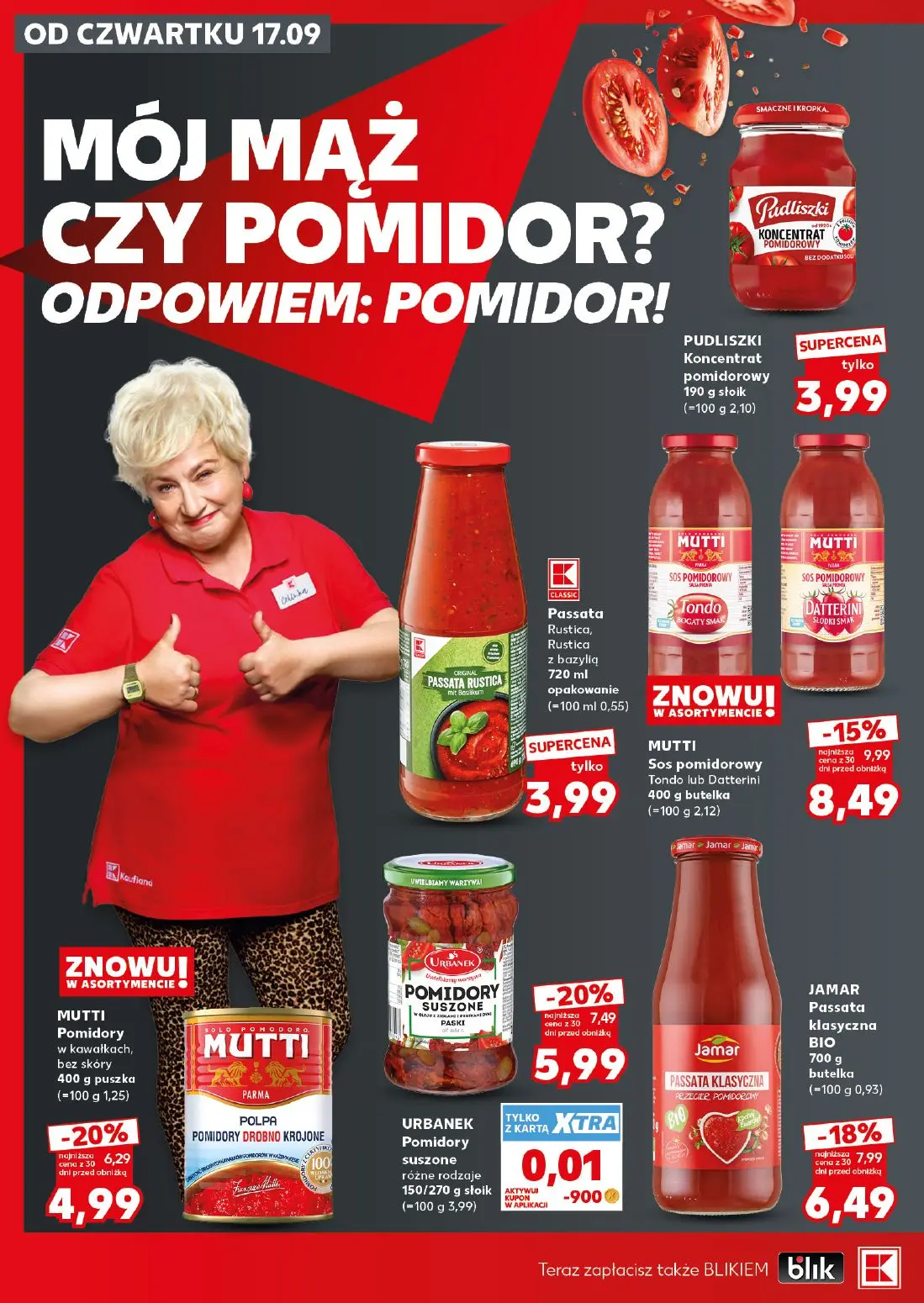 Kaufland gazetka, strona 18 z 28 — MUTTI Sos pomidorowy Tondo lub Datterini, JAMAR Passata klasyczna BIO, MUTTI Pomidory w k…