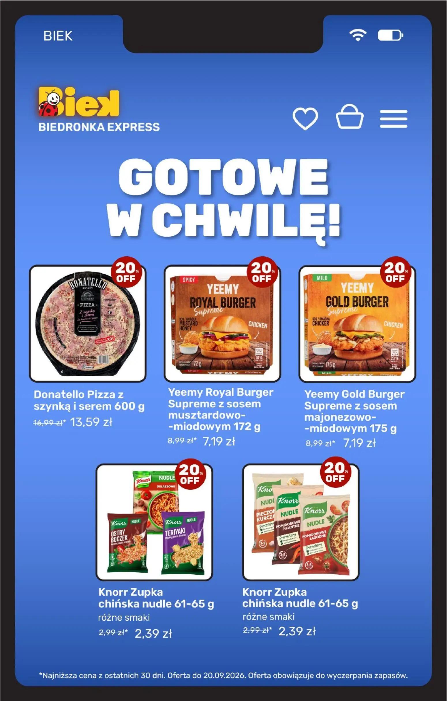 Biedronka gazetka, strona 13 z 25 — Donatello Pizza z szynką i serem, Yeemy Royal Burger Supreme z sosem musztardowo-miodowy…