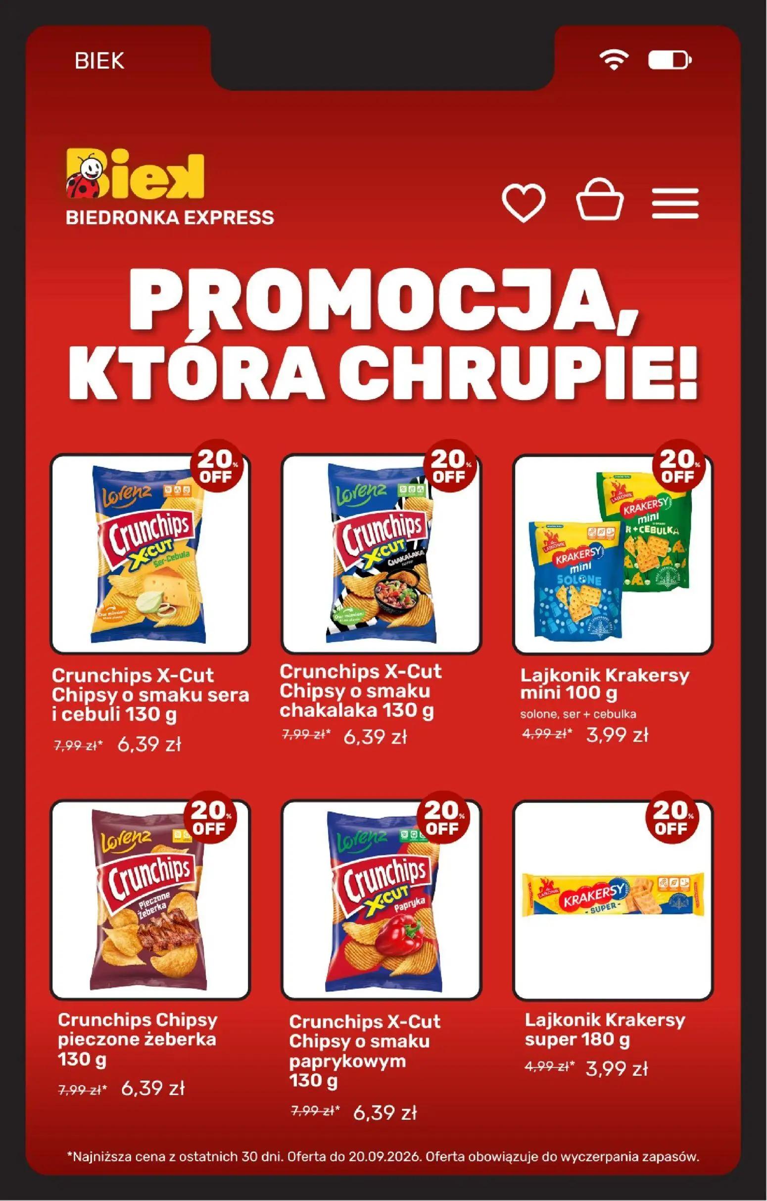 Biedronka gazetka, strona 14 z 25 — Crunchips X-Cut Chipsy o smaku sera i cebuli, Crunchips X-Cut Chipsy o smaku chakalaka, …
