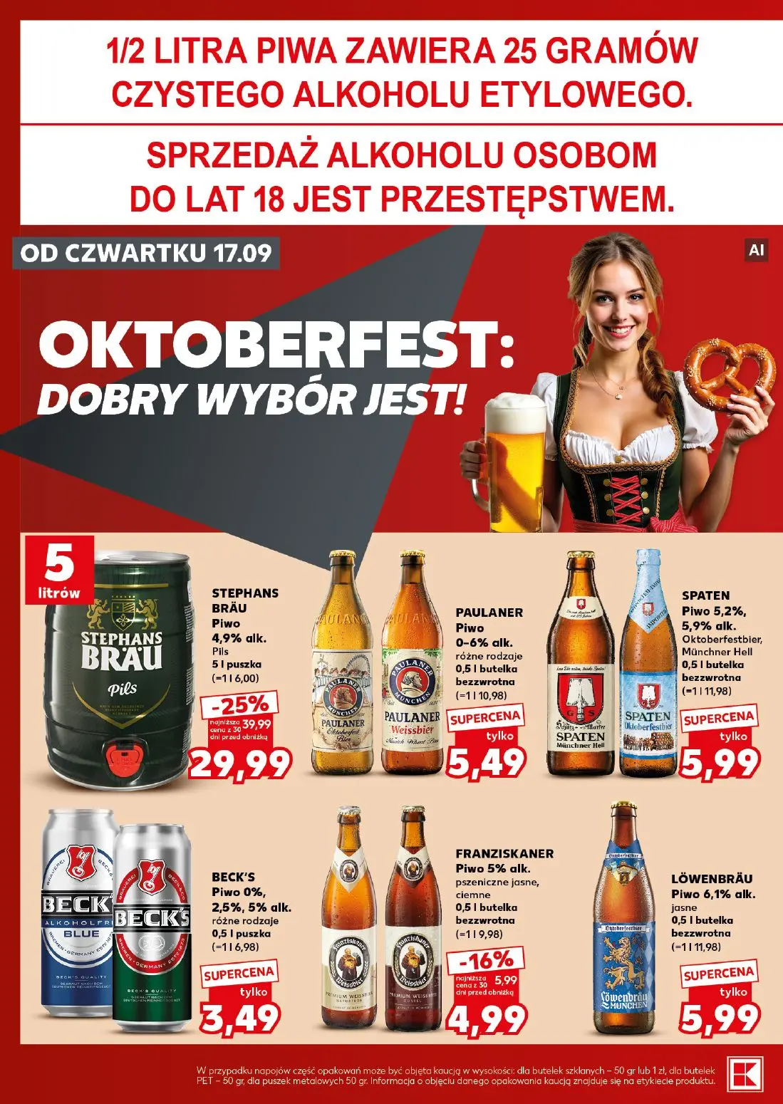 Kaufland gazetka, strona 22 z 28 — STEPHANS BRÄU Piwo Pils, FRANZISKANER Piwo, PAULANER Piwo