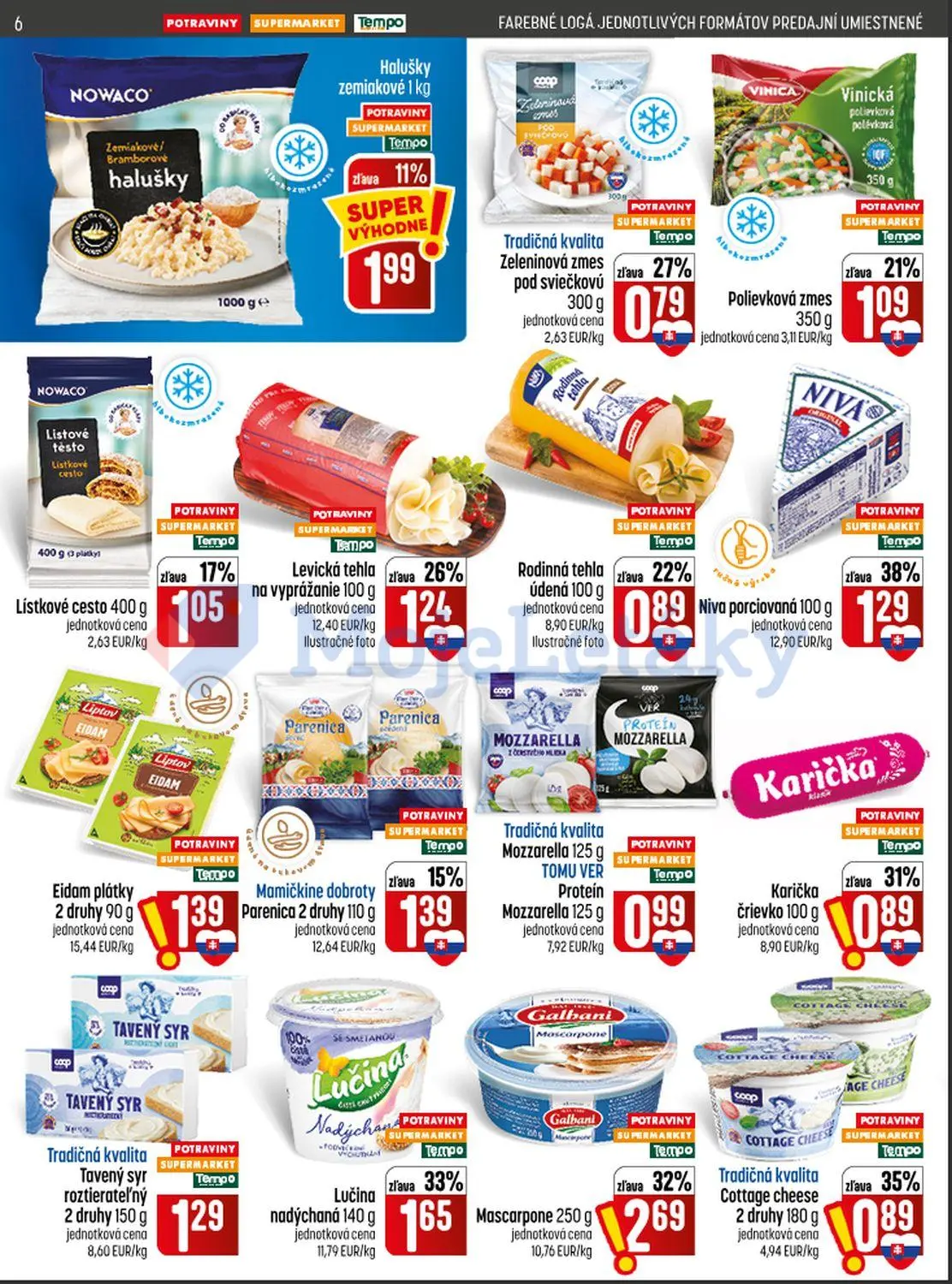Coop Jednota leták, strana 6 z 28 — Mascarpone, Lučina nadýchaná, Niva porciovaná
