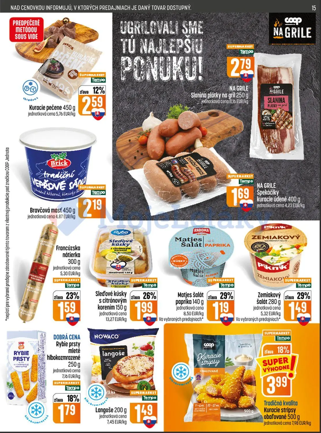 Coop Jednota leták, strana 15 z 28 — Tradičná kvalita Kuracie stripsy obaľované, Sleďové kúsky s citrónovým korením, Zemiako…