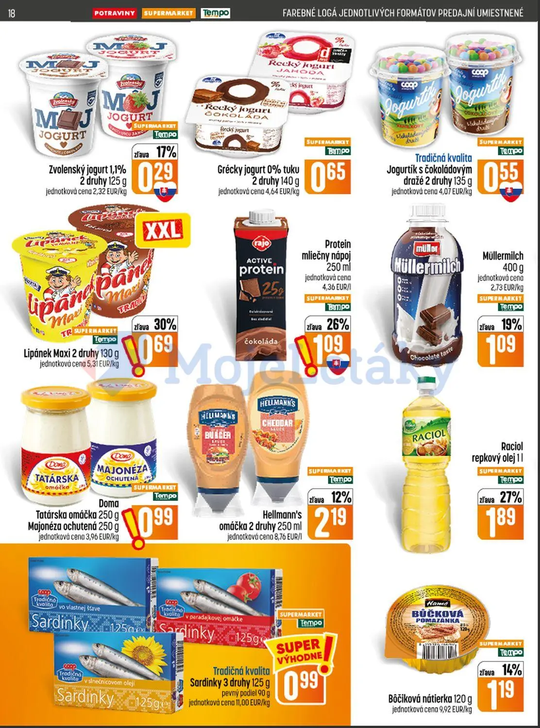 Coop Jednota leták, strana 18 z 28 — Raciol repkový olej, Protein mliečny nápoj, Lipánek Maxi 2 druhy