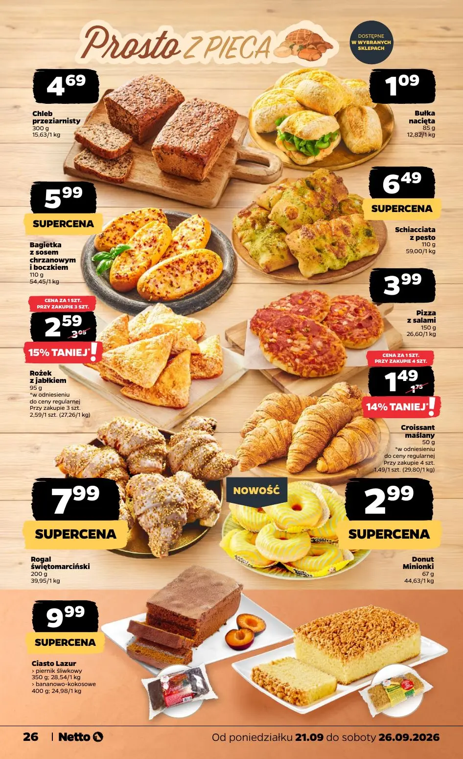 NETTO gazetka, strona 26 z 44 — Rożek z jabłkiem, Croissant maślany, Chleb przeziarnisty