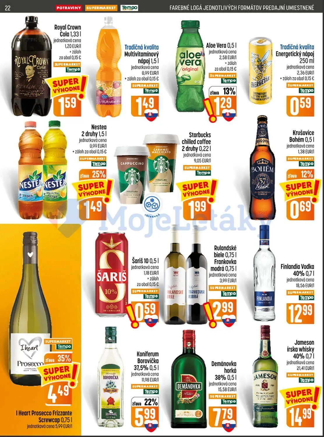 Coop Jednota leták, strana 22 z 28 — I Heart Prosecco Frizzante Screwcap, Koniferum Borovička 37,5%, Nestea