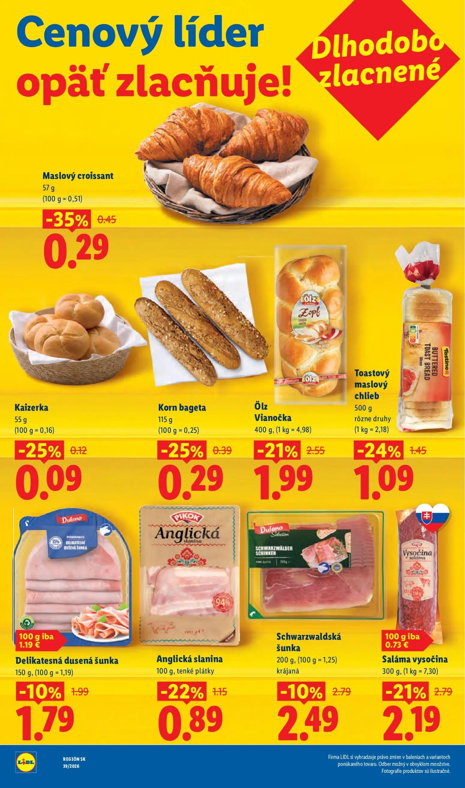 Lidl leták, strana 4 z 102 — Saláma vysočina, Ölz Vianočka, Toastový maslový chlieb