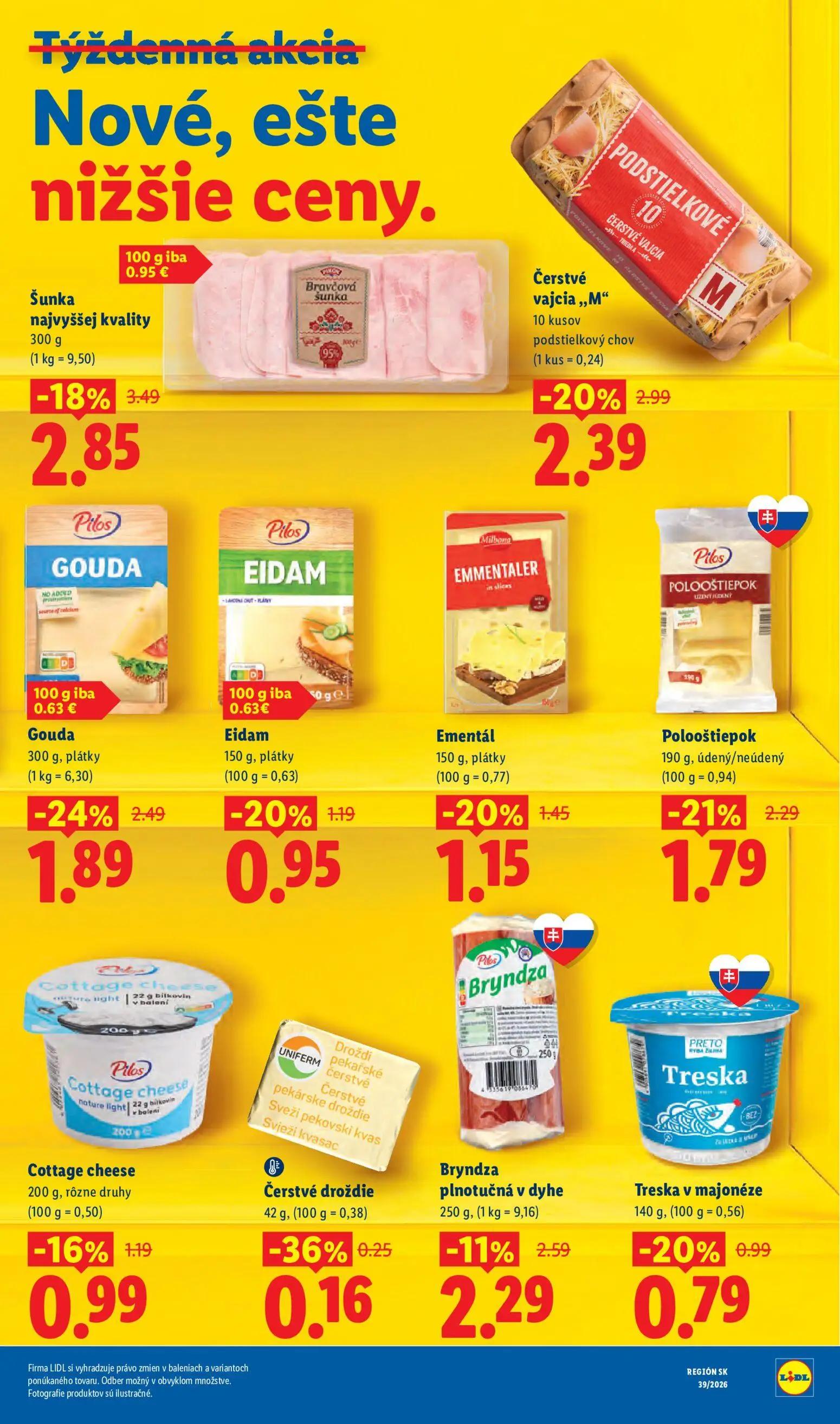 Lidl leták, strana 5 z 102 — Šunka najvyššej kvality, Čerstvé vajcia „M“, Gouda