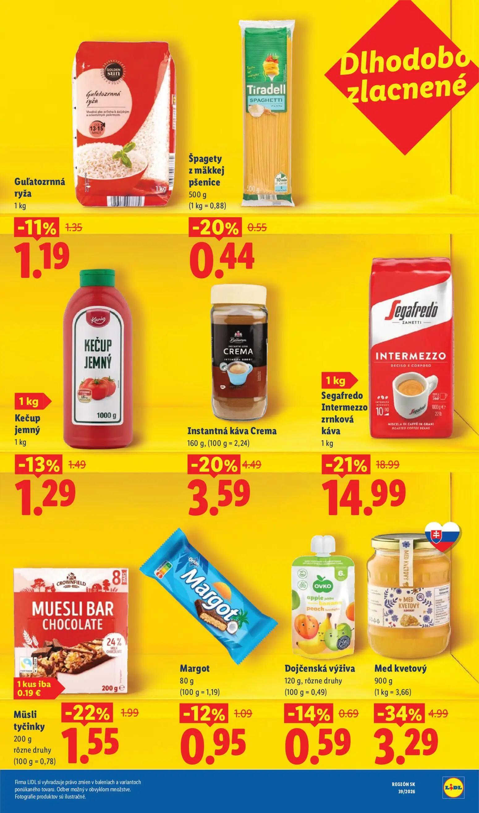 Lidl leták, strana 7 z 102 — Segafredo Intermezzo zrnková káva, Med kvetový, Instantná káva Crema