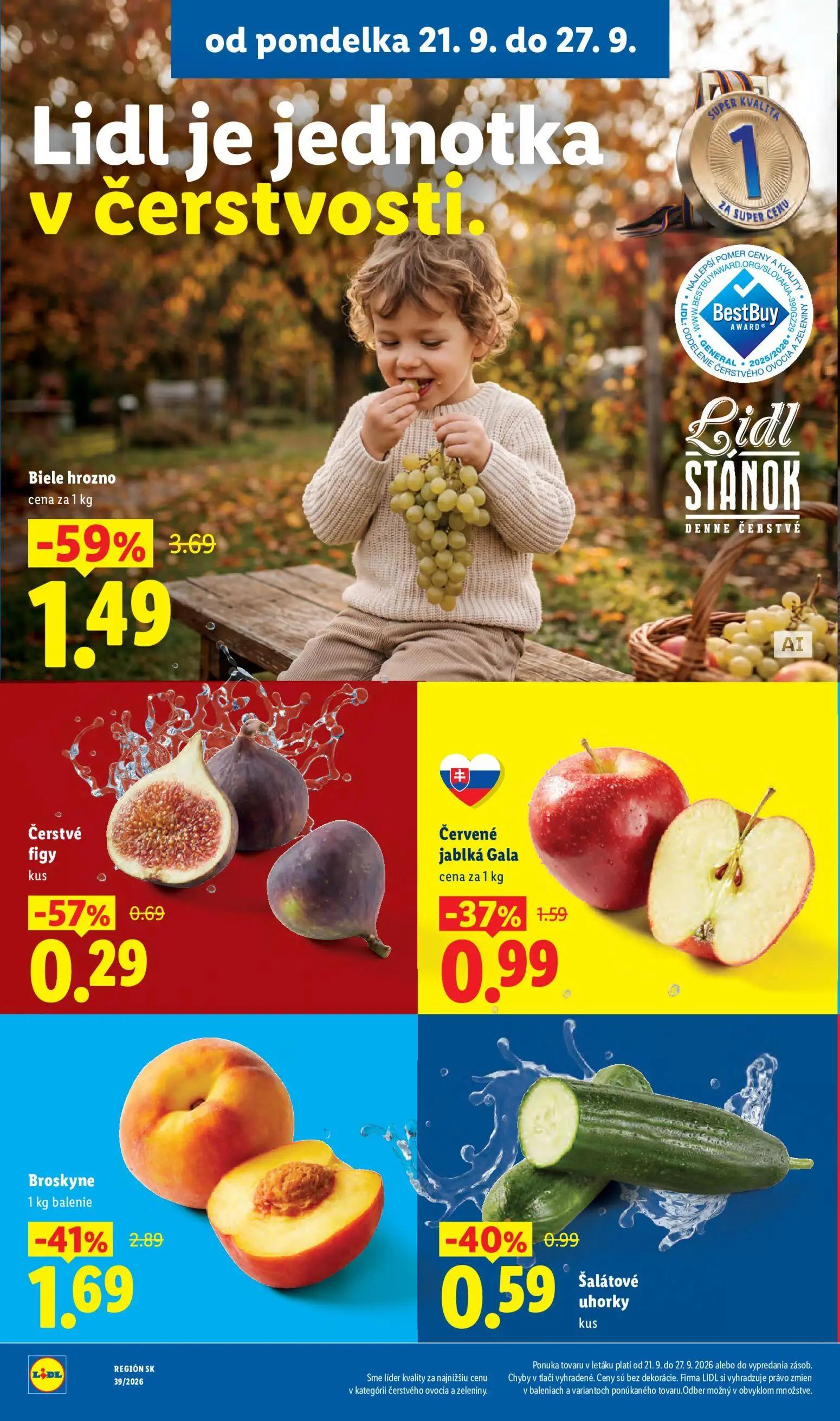 Lidl leták, strana 20 z 102 — Biele hrozno, Broskyne, Červené jablká Gala
