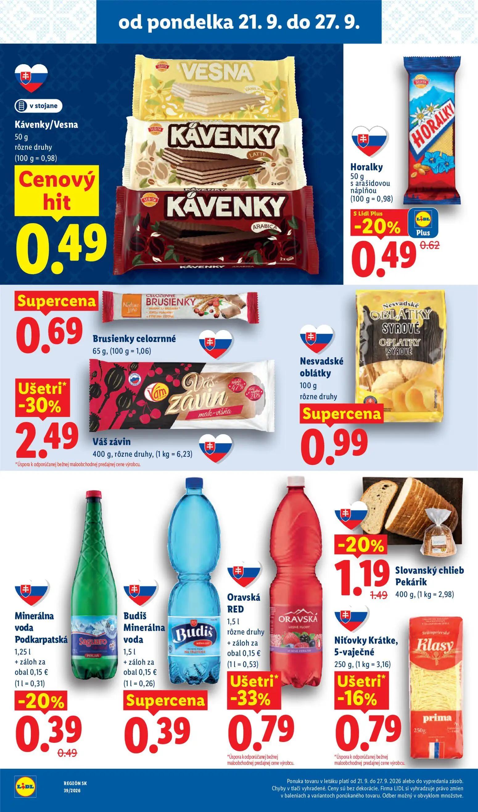 Lidl leták, strana 32 z 102 — Váš závin, Oravská RED, Slovanský chlieb Pekárik