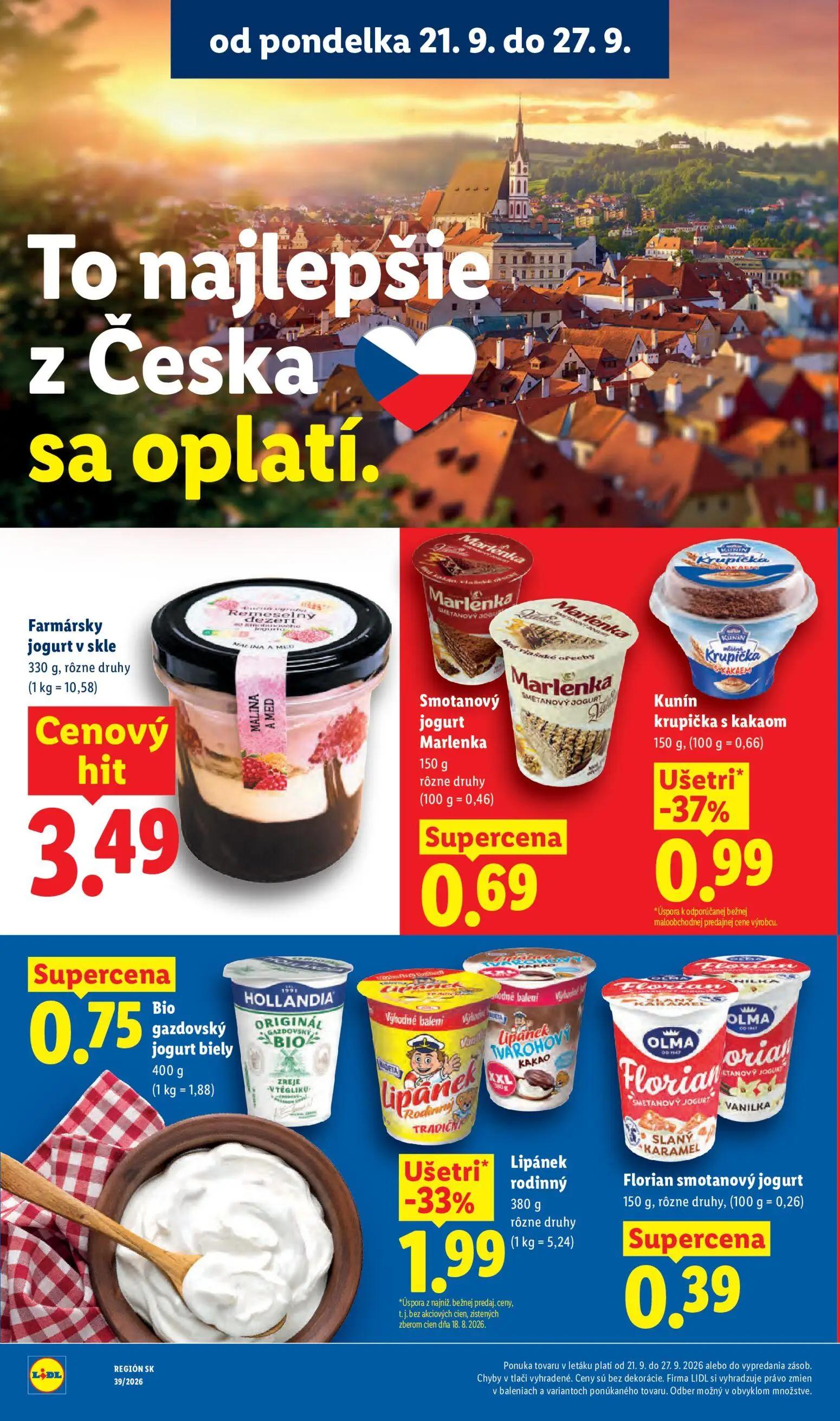 Lidl leták, strana 34 z 102 — Lipánek rodinný, Kunín krupička s kakaom, Farmársky jogurt v skle
