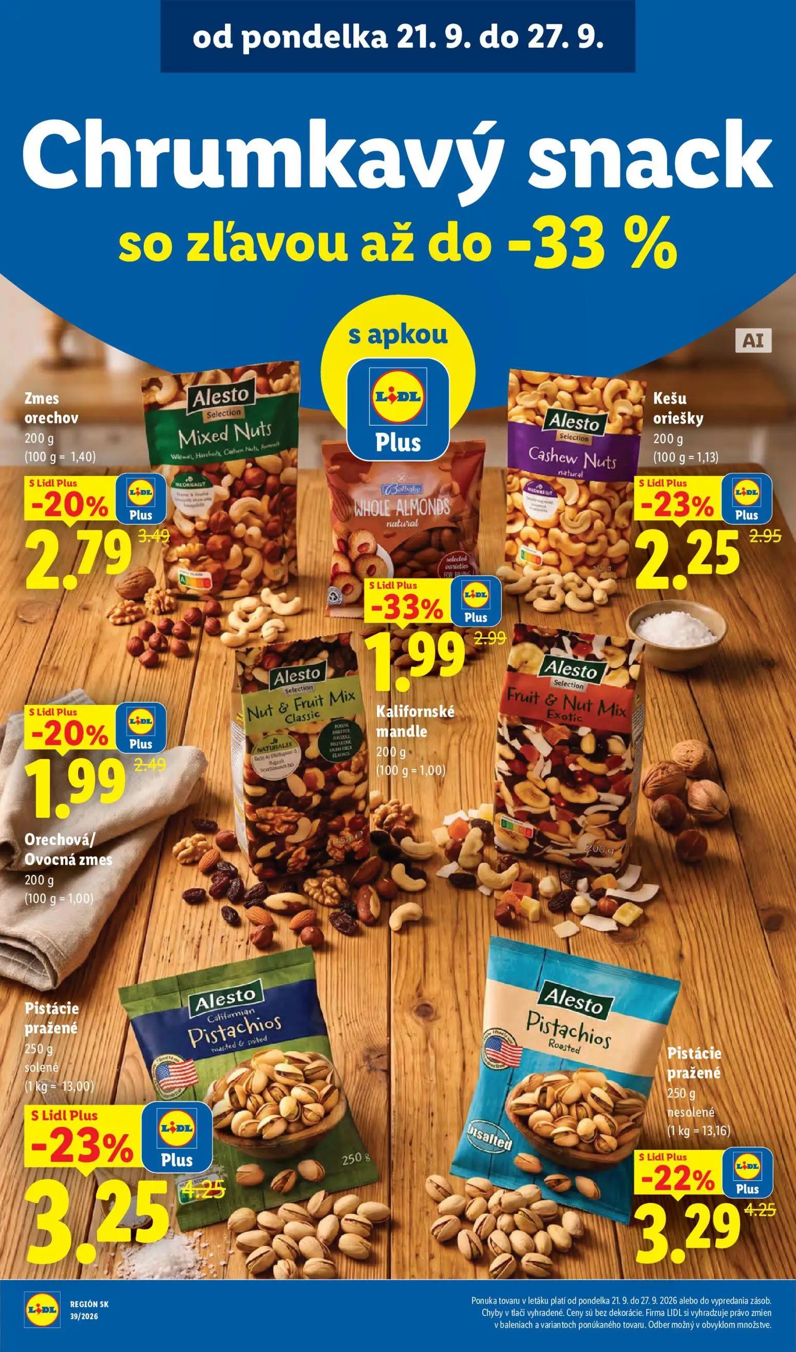 Lidl leták, strana 37 z 102 — Balbake Whole Almonds, Alesto Californian Pistachios roasted & salted, Alesto Pistachios Roast…