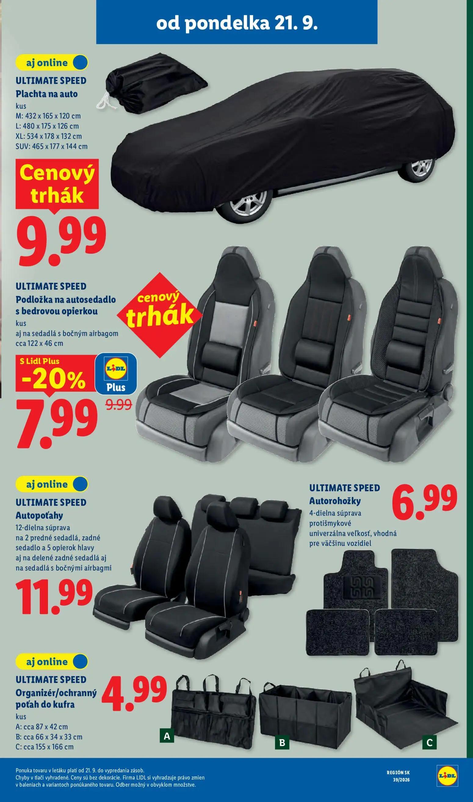 Lidl leták, strana 53 z 102 — Podložka na autosedadlo s bedrovou opierkou, Plachta na auto, Autopoťahy