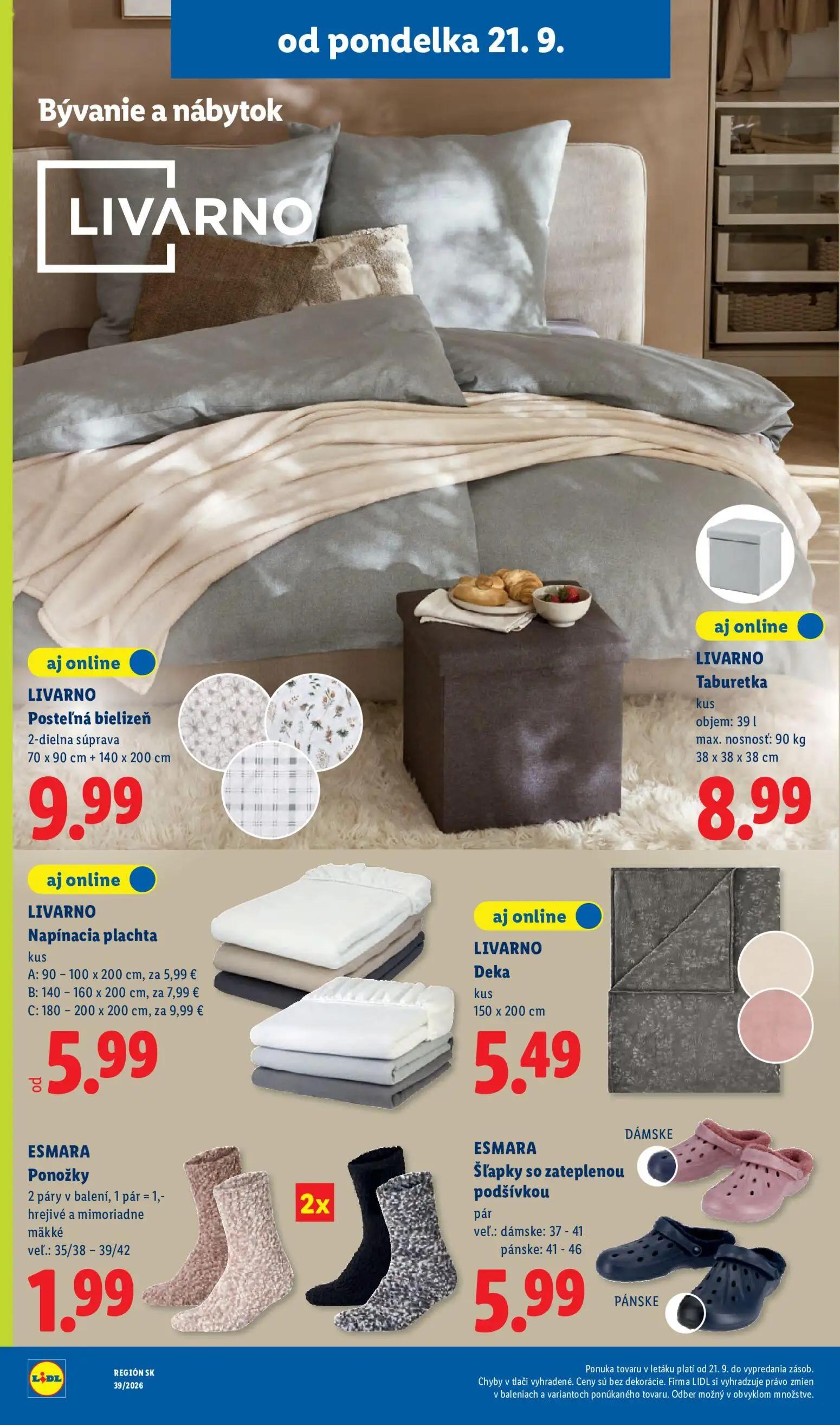 Lidl leták, strana 62 z 102 — Napínacia plachta, Posteľná bielizeň, Taburetka