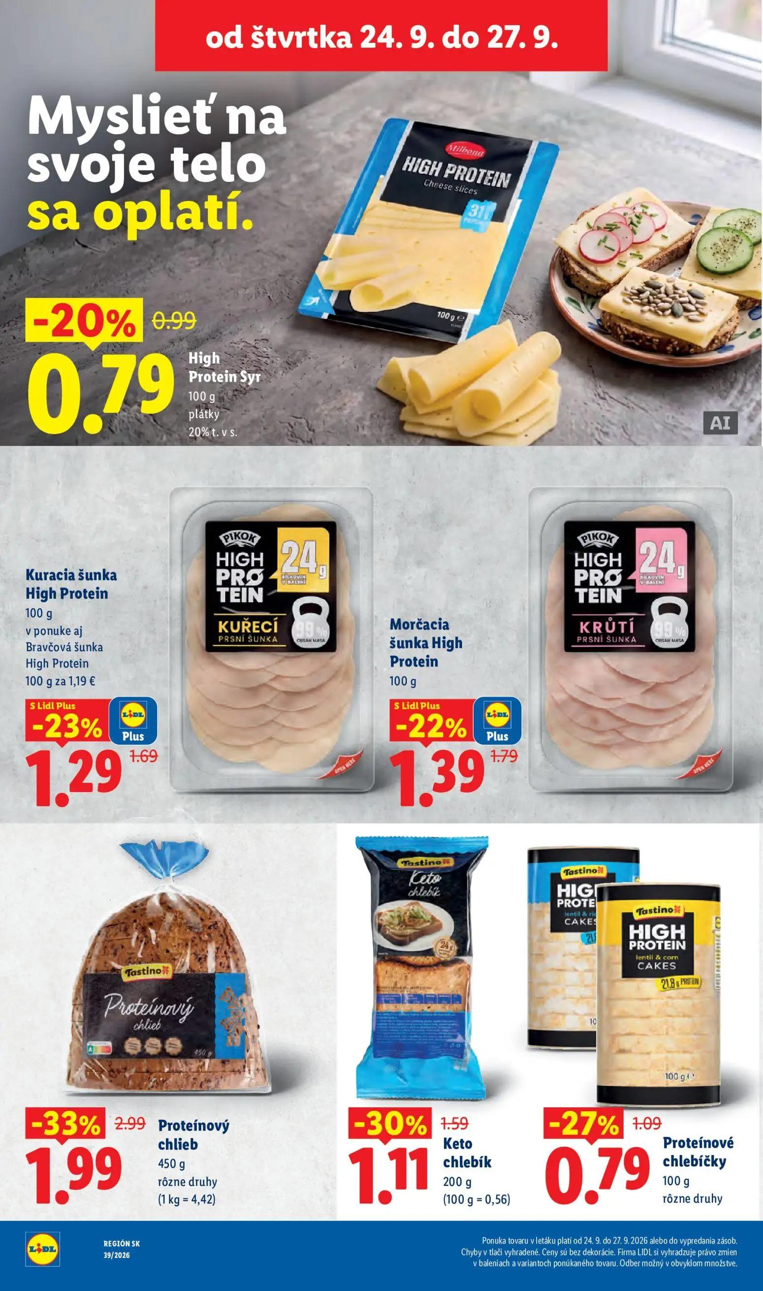 Lidl leták, strana 70 z 102 — Proteínový chlieb, Keto chlebík, Kuracia šunka High Protein