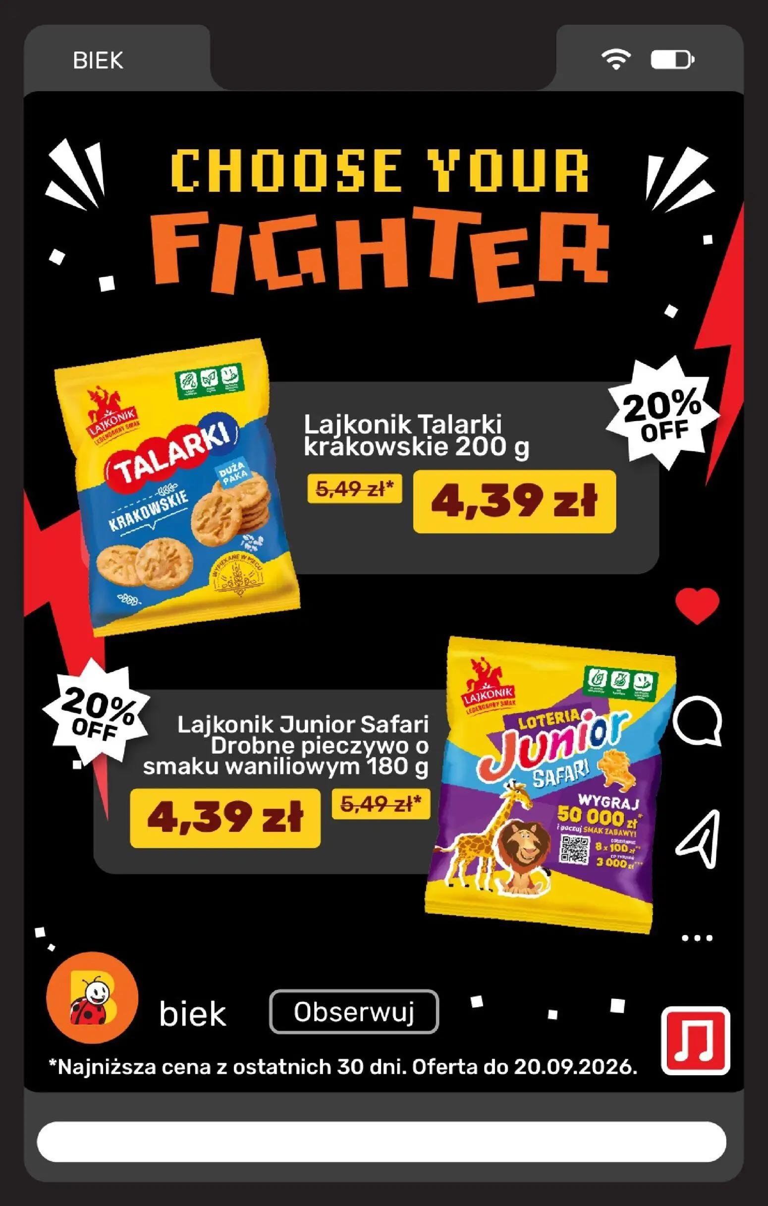Biedronka gazetka, strona 10 z 25 — Lajkonik Talarki krakowskie, Lajkonik Junior Safari Drobne pieczywo o smaku waniliowym