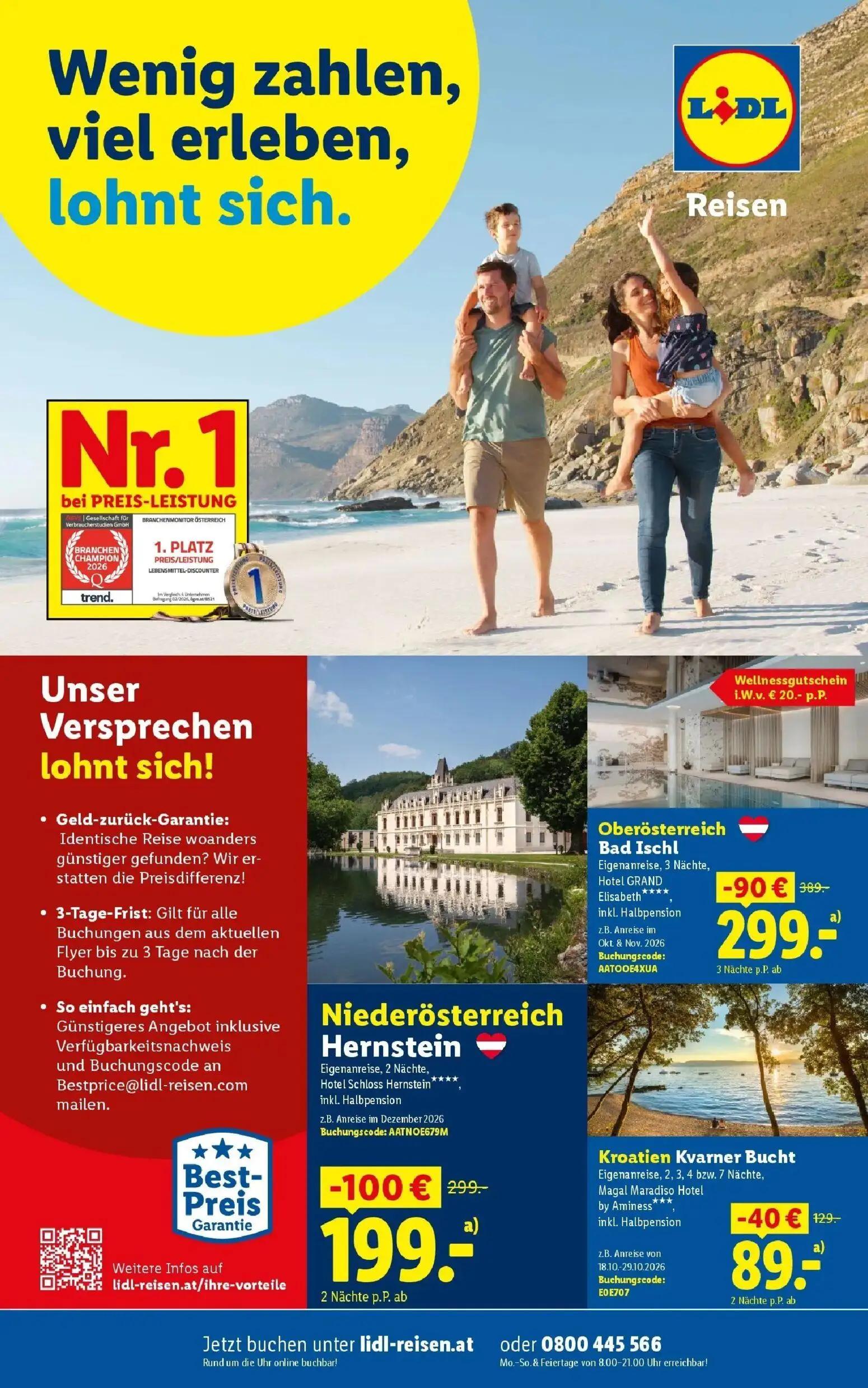 Lidl Prospekt, Seite 29 von 55 — Hernstein Eigenanreise, 2 Nächte, Hotel Schloss Hernstein, Bad Ischl Eigenanreise, 3 Nächte…